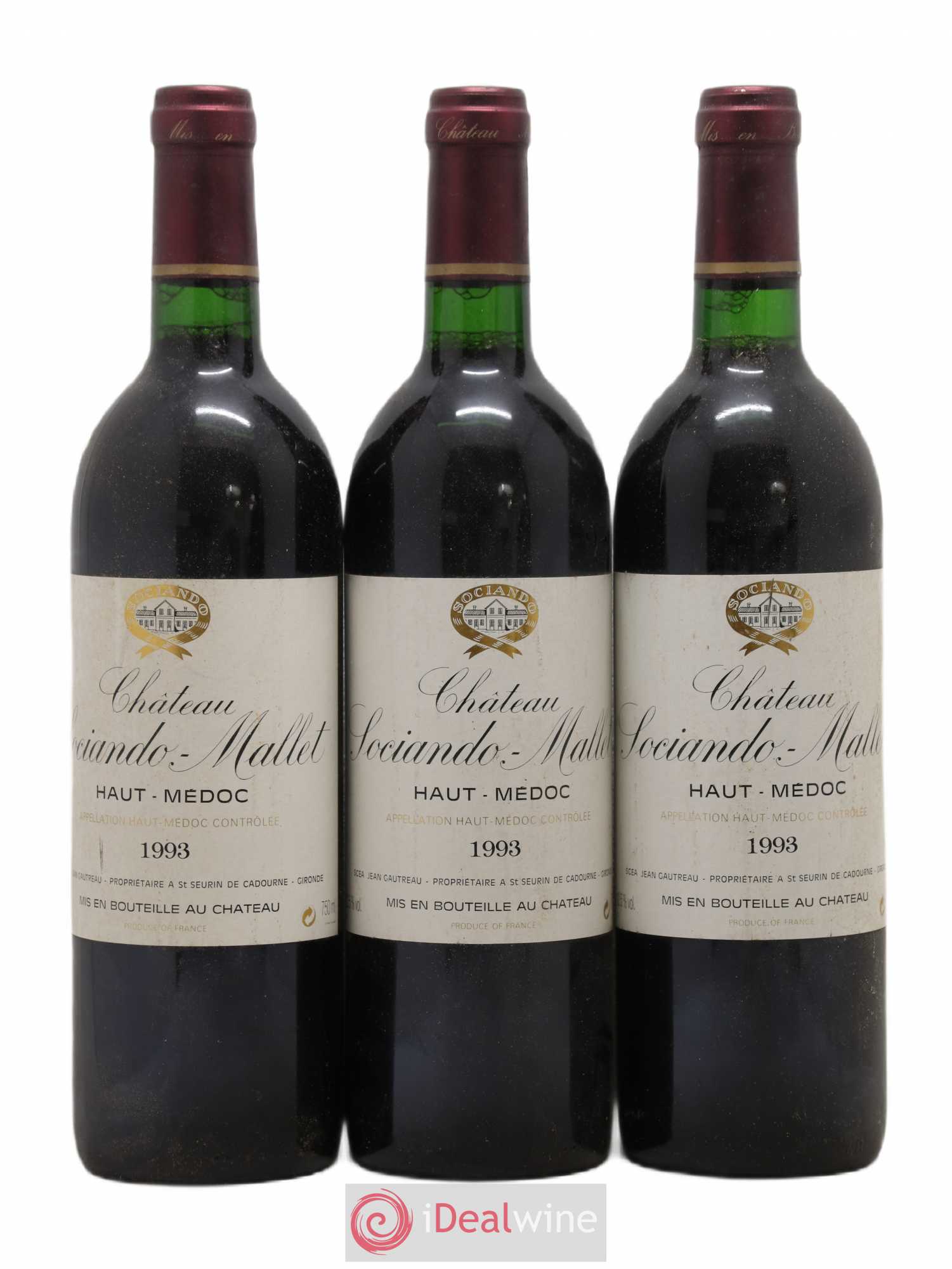 Château Sociando Mallet 1993 - Lot de 6 bouteilles - 2