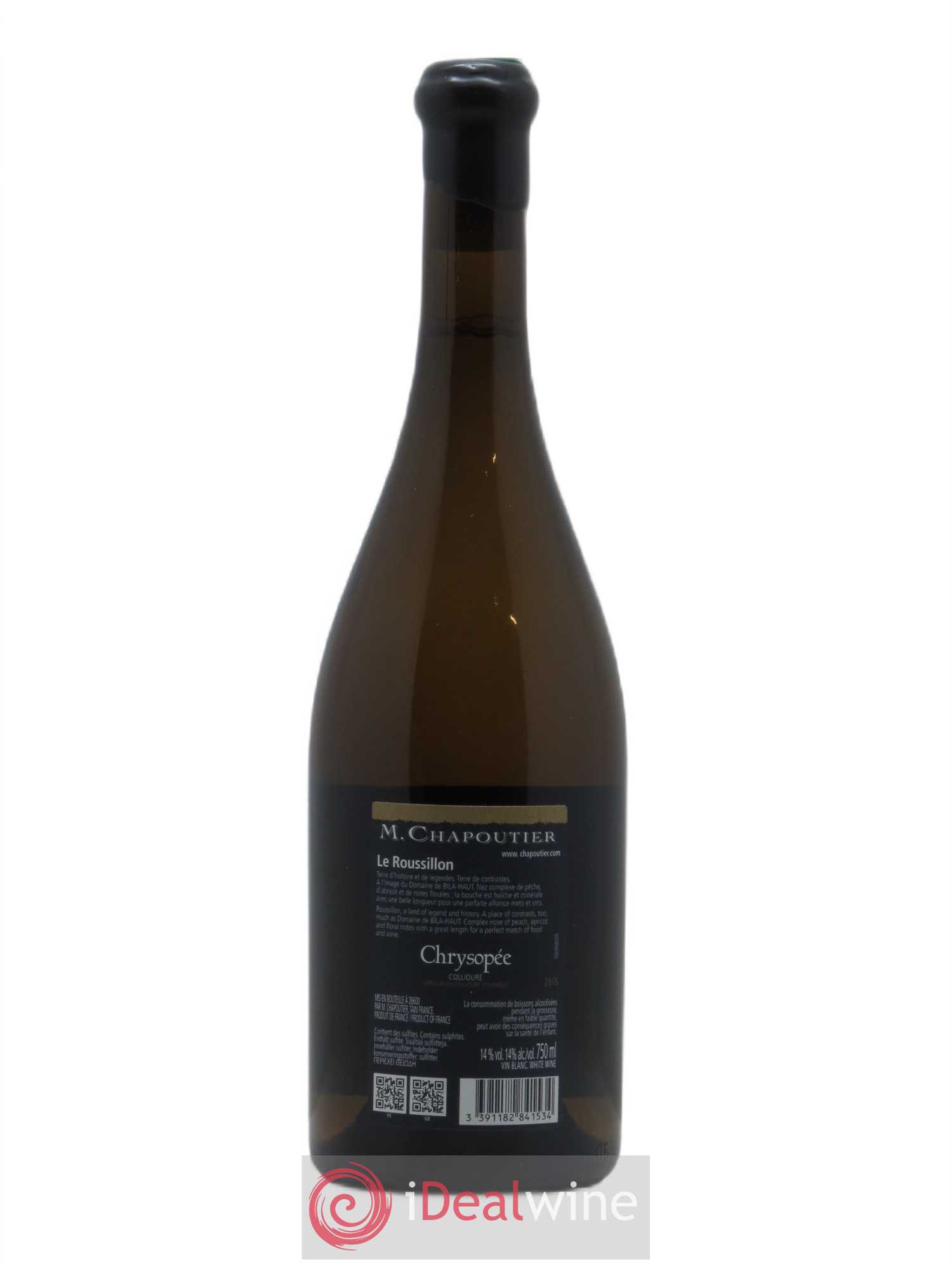 Collioure Bila-Haut (Domaine) Chrysopee Chapoutier 2015 - Lot de 1 bouteille - 1