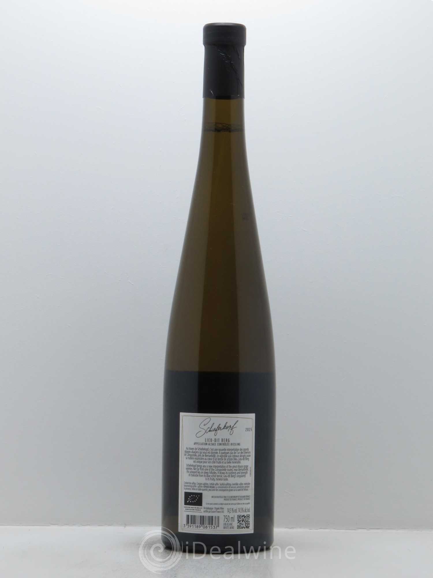 Alsace Riesling Lieu-dit Berg Schieferkopf - Chapoutier 2015 - Lot de 1 bouteille - 1
