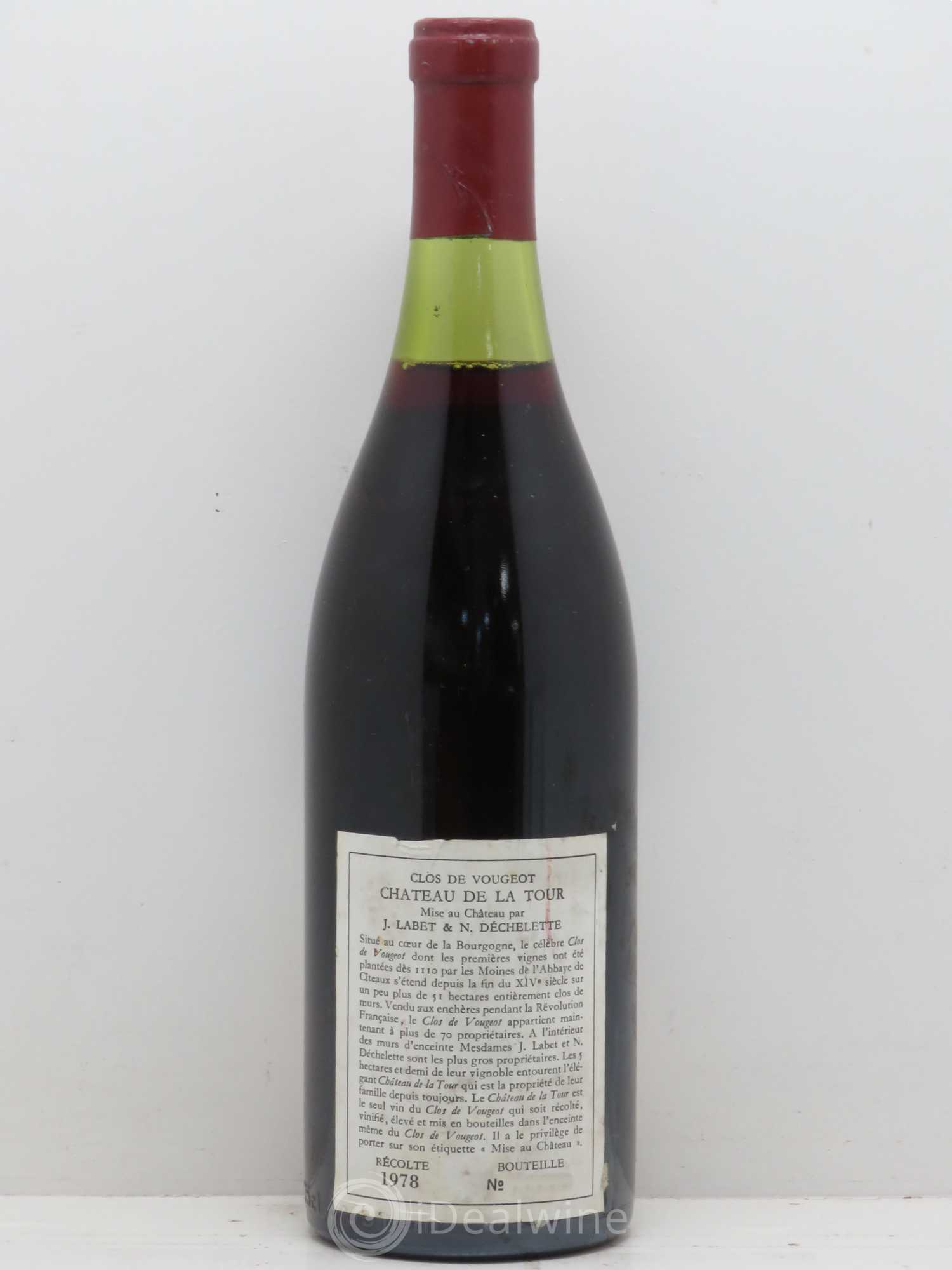Clos de Vougeot Grand Cru Château de La Tour 1978 - Lot de 1 bouteille - 1