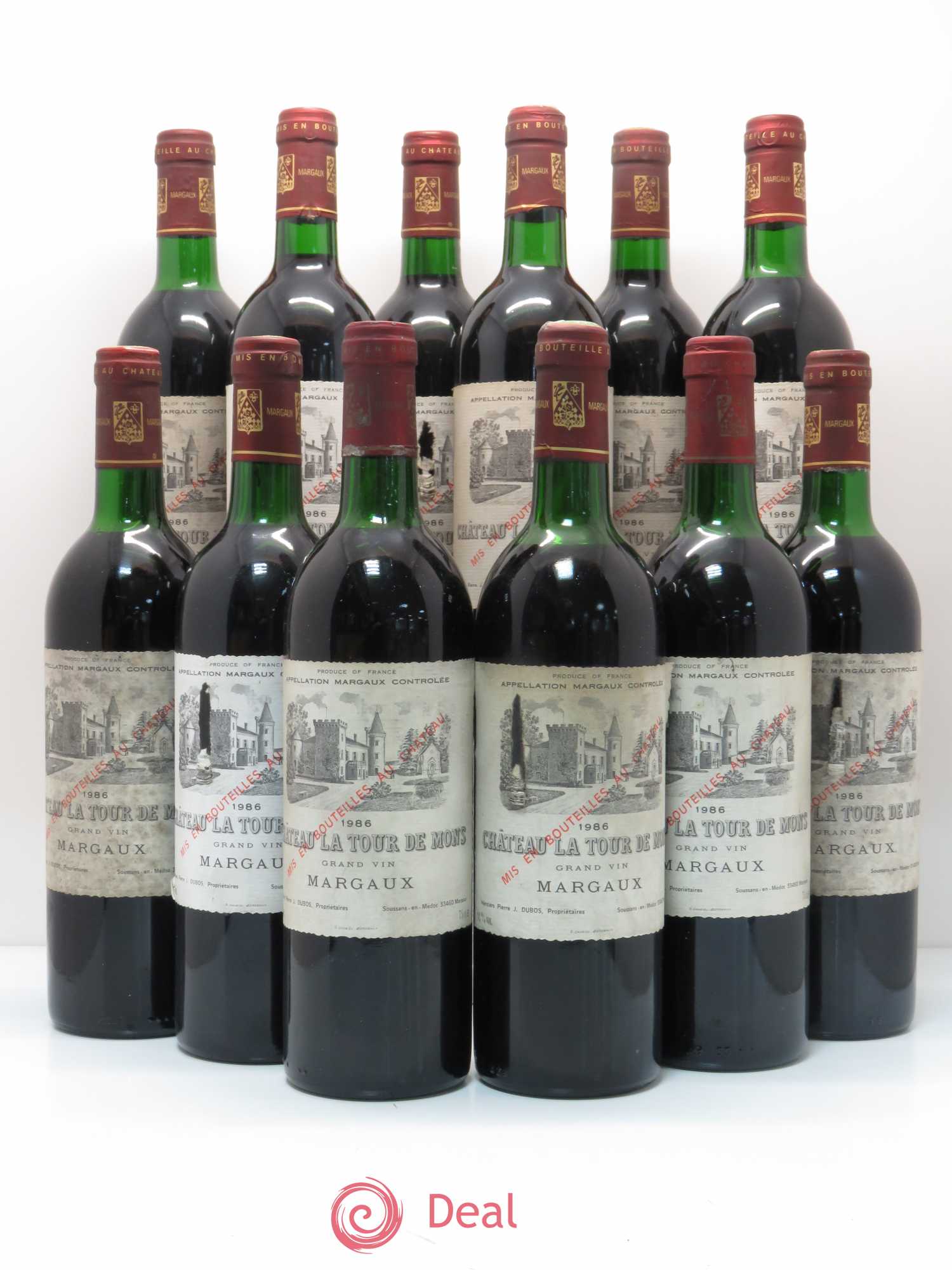 Château la Tour de Mons Cru Bourgeois 1986 - Lot de 12 bouteilles - 0
