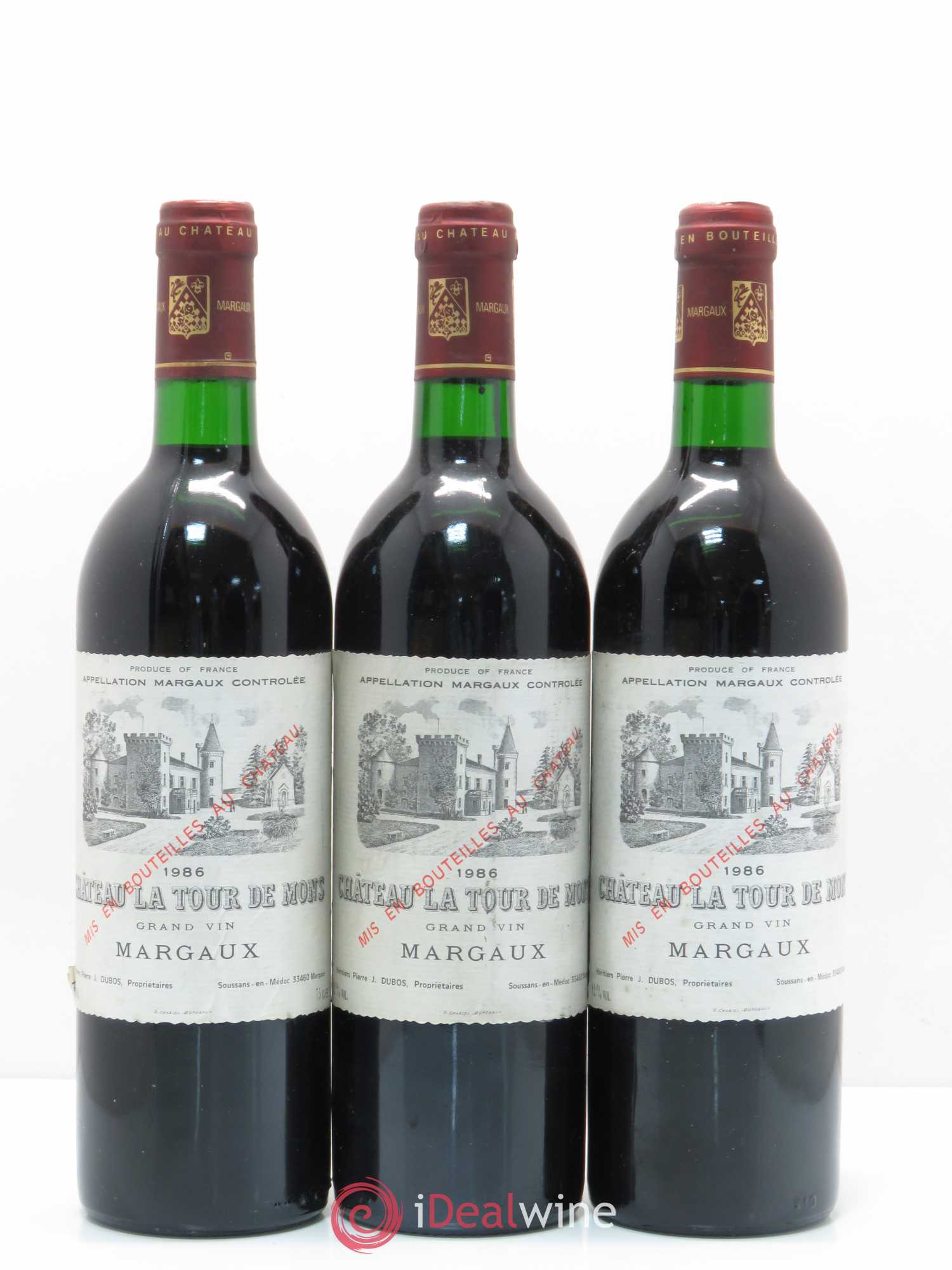 Château la Tour de Mons Cru Bourgeois (sans prix de réserve) 1986 - Lot de 6 bouteilles - 2