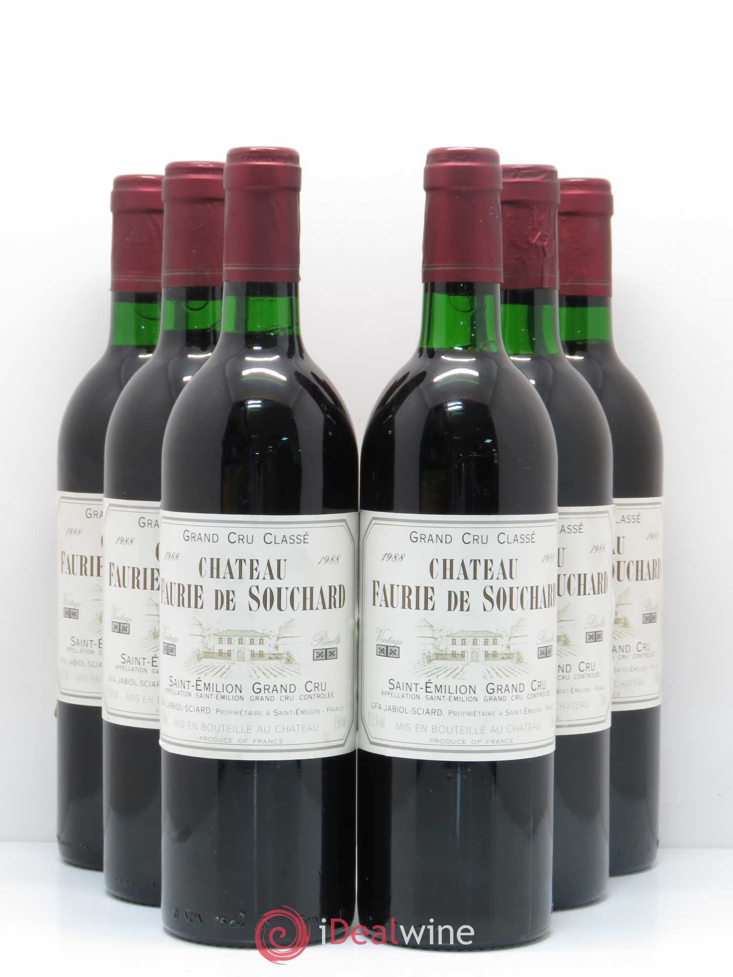 Château Faurie de Souchard Grand Cru Classé (sans prix de réserve) 1988 - Lot de 6 bouteilles - 0