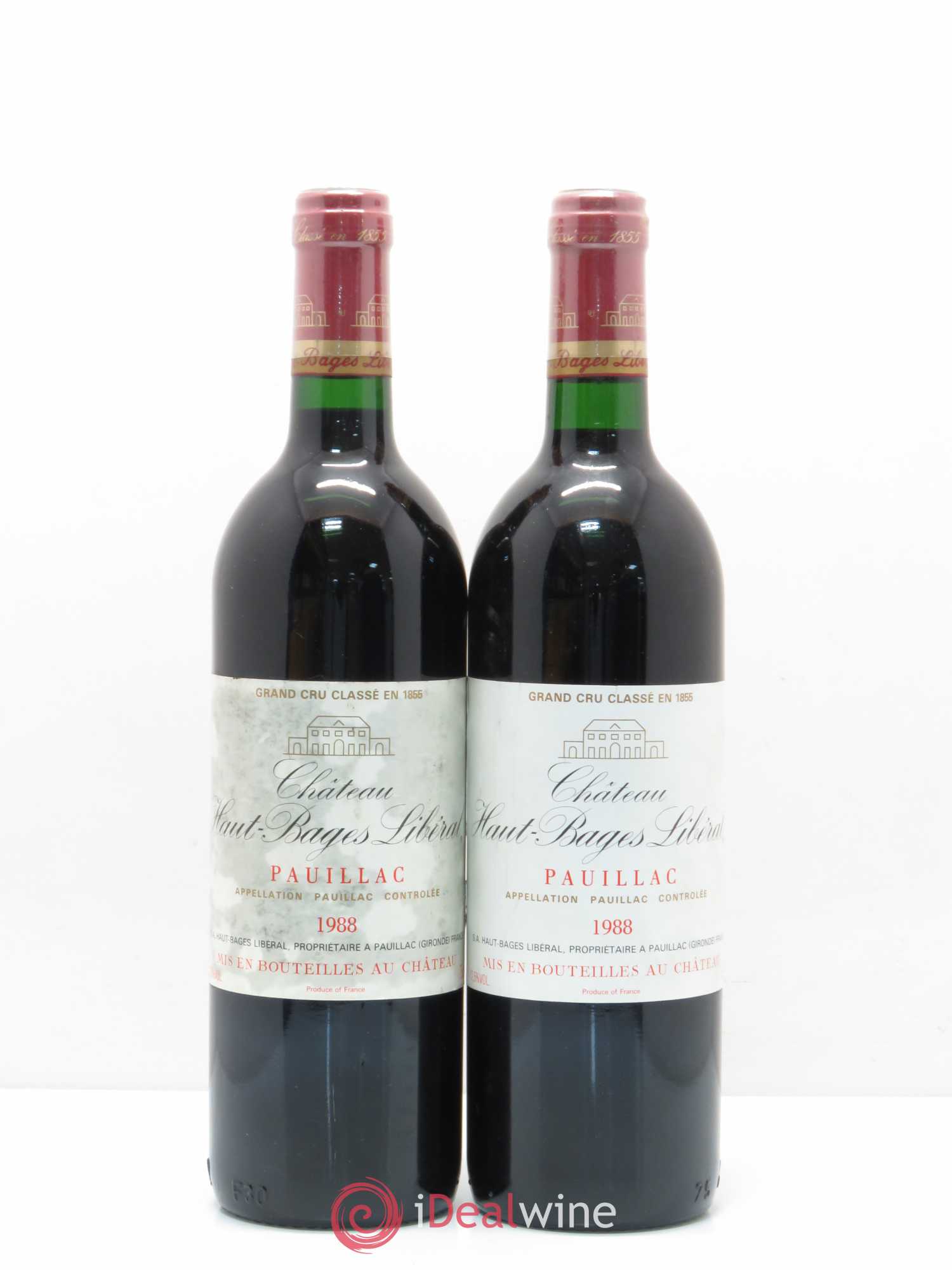 Château Haut Bages Libéral 5ème Grand Cru Classé 1988 - Lot de 2 bouteilles - 0