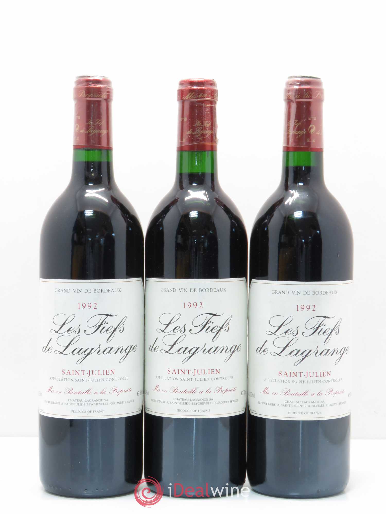 Les Fiefs de Lagrange Second Vin  (sans prix de réserve) 1992 - Lot de 6 bouteilles - 1
