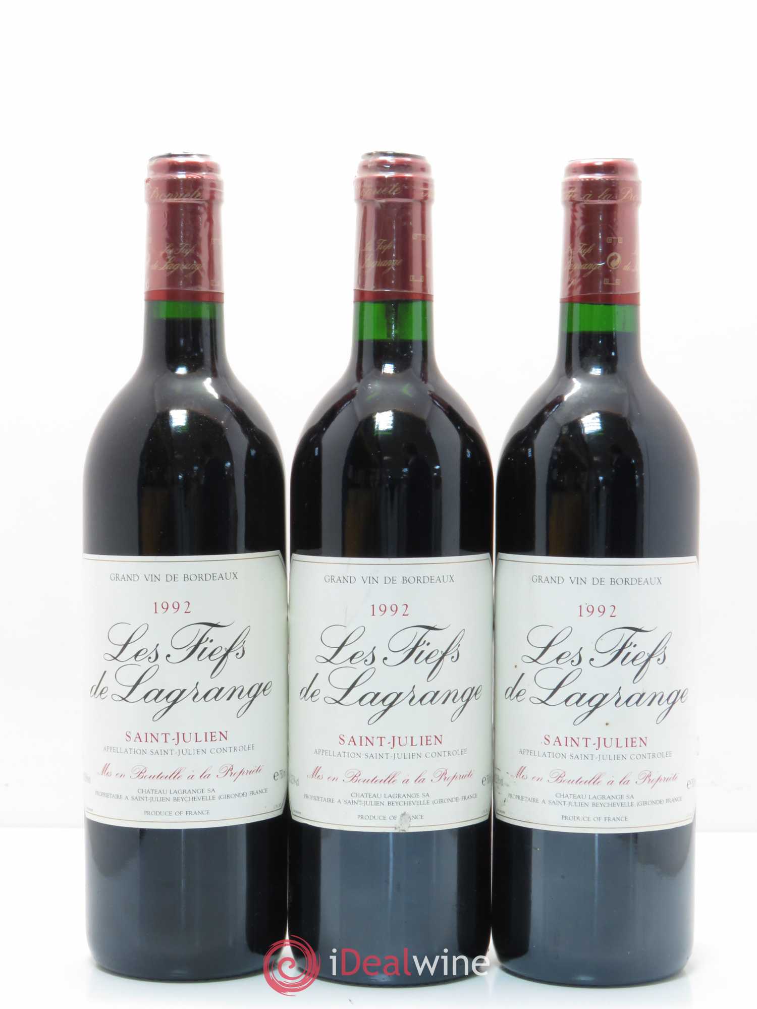 Les Fiefs de Lagrange Second Vin 1992 - Lot de 3 bouteilles - 0