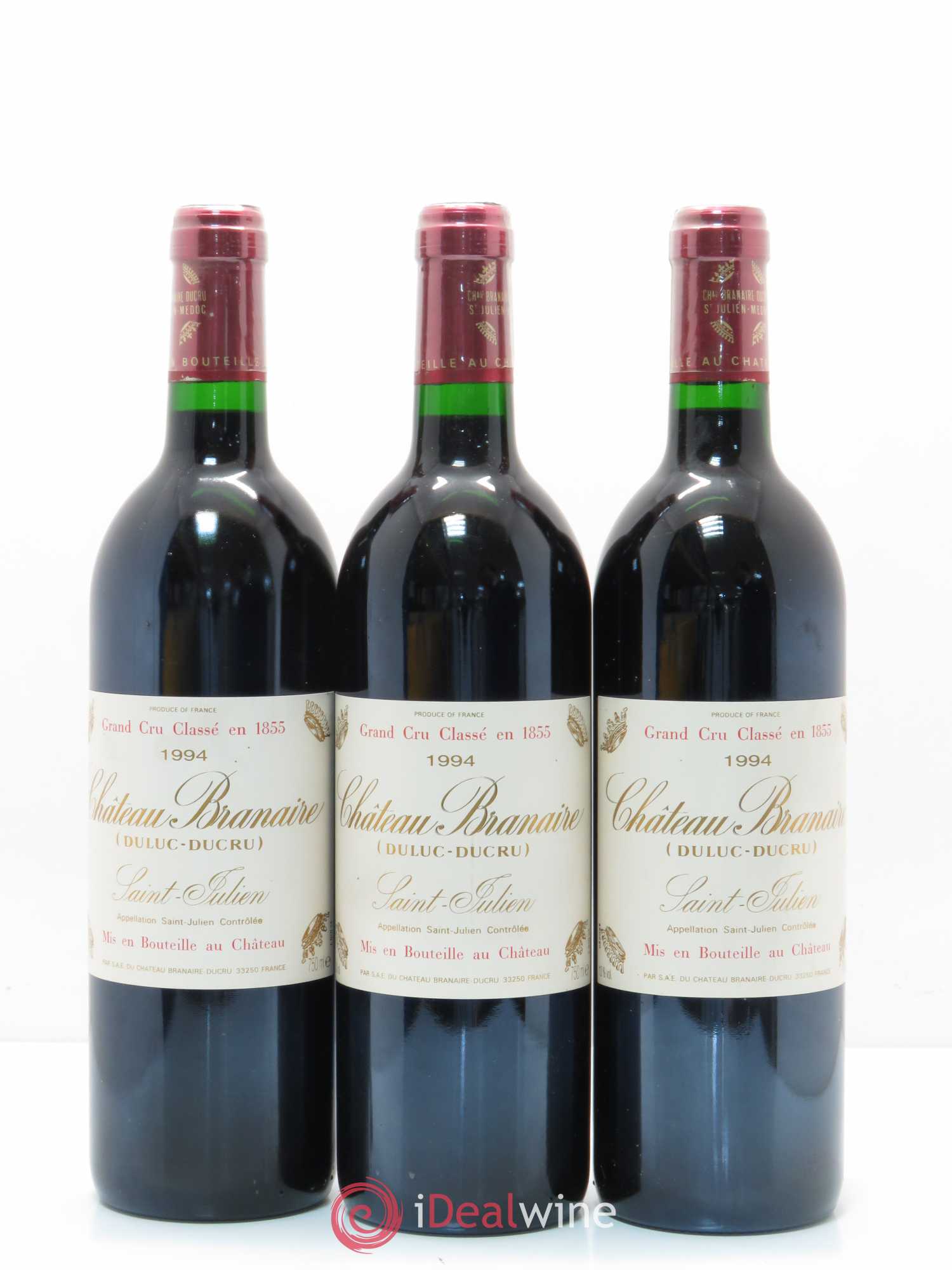 Château Branaire Ducru 4ème Grand Cru Classé 1994 - Lot de 3 bouteilles - 0