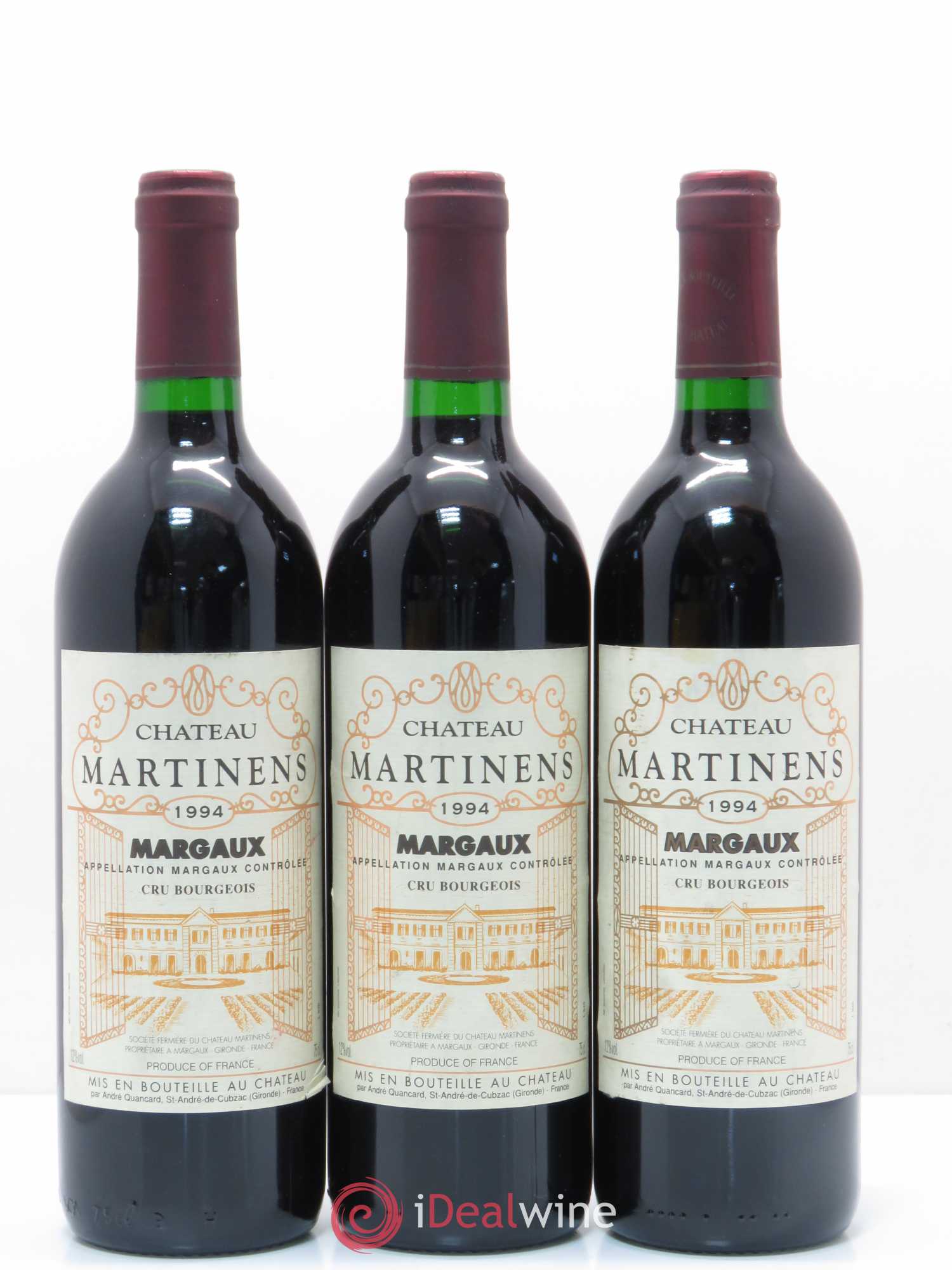 Château Martinens Cru Bourgeois (sans prix de réserve) 1994 - Lot de 5 bouteilles - 1