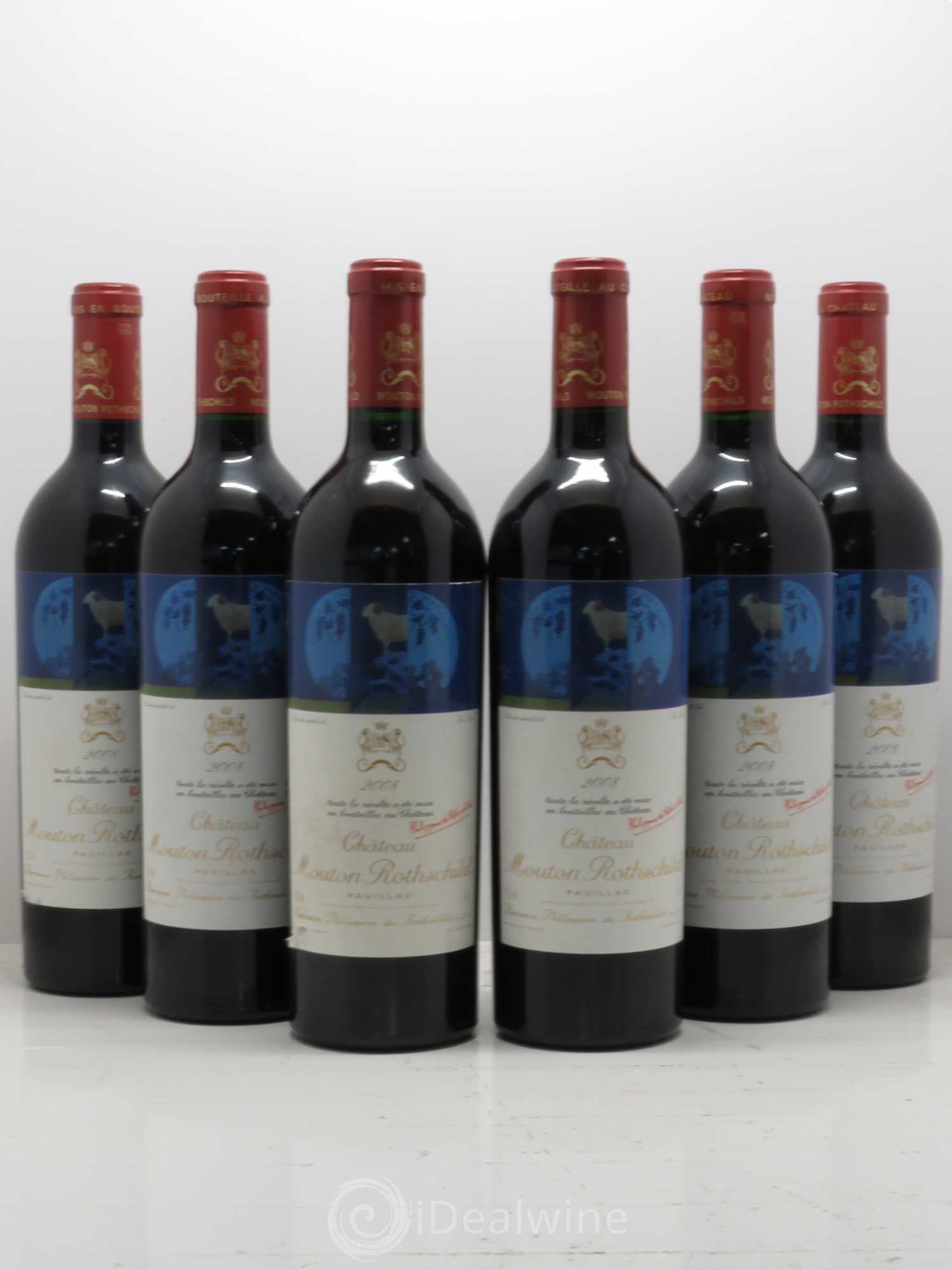Château Mouton Rothschild 1er Grand Cru Classé 2008 - Lot de 6 bouteilles - 0
