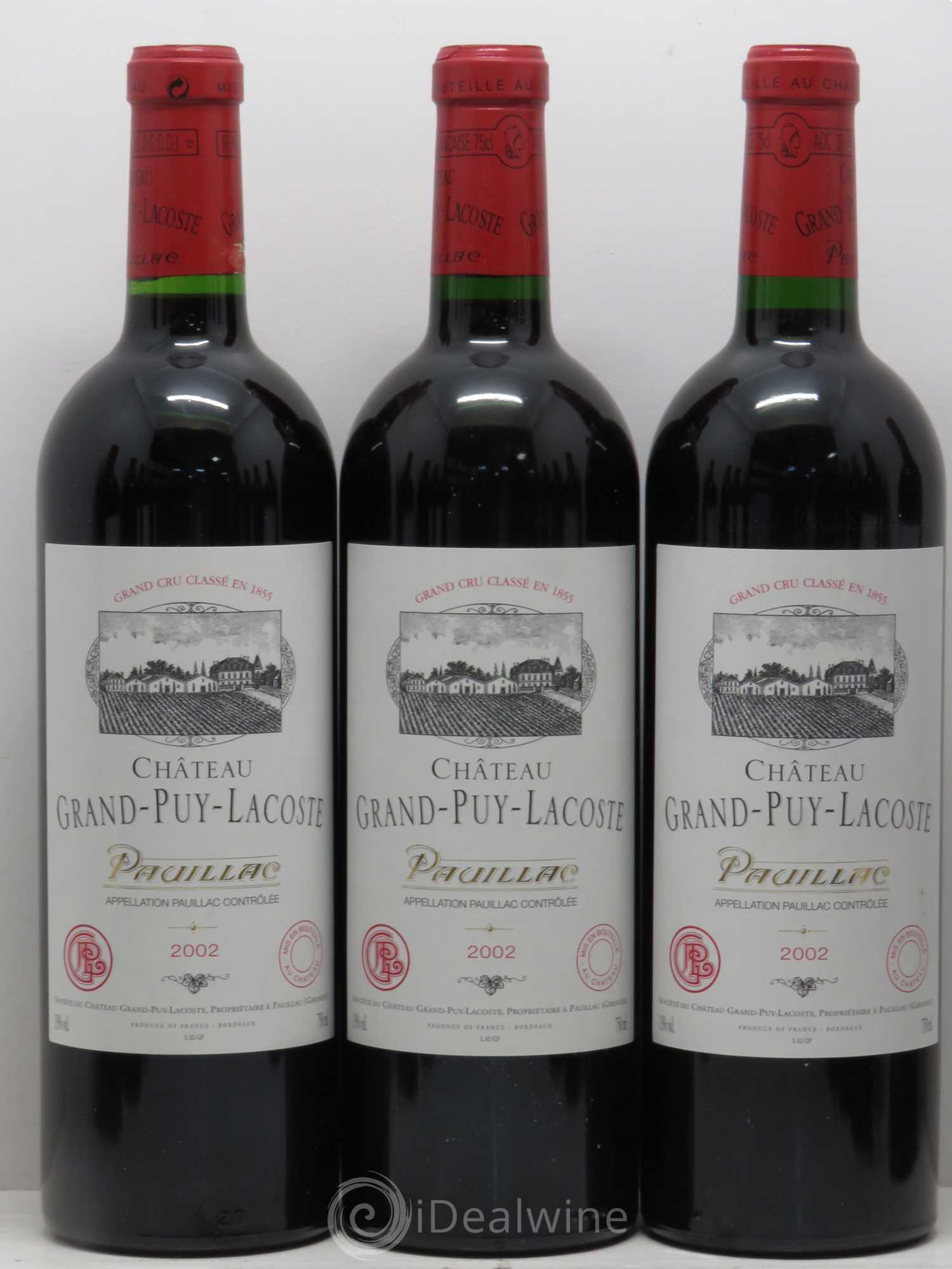 Château Grand Puy Lacoste 5ème Grand Cru Classé 2002 - Lot de 12 bouteilles - 1