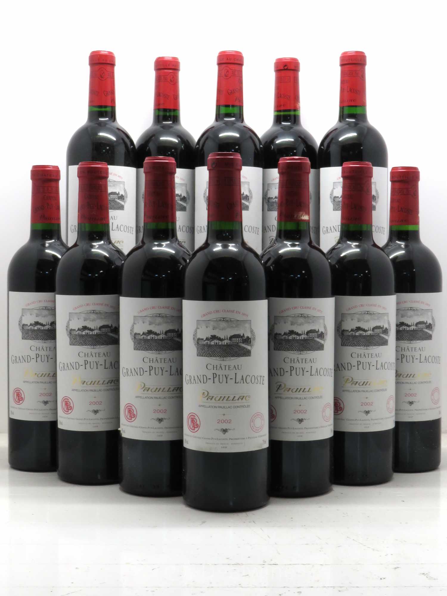 Château Grand Puy Lacoste 5ème Grand Cru Classé 2002 - Lot de 12 bouteilles - 0