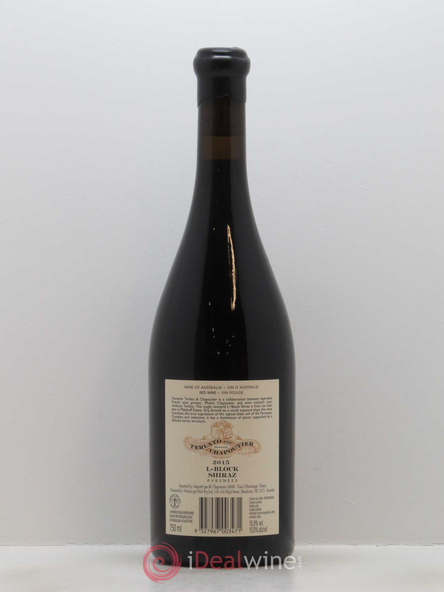 Australie Terlato & Chapoutier L-BLOCK Chapoutier 2015 - Lot de 1 bouteille - 1