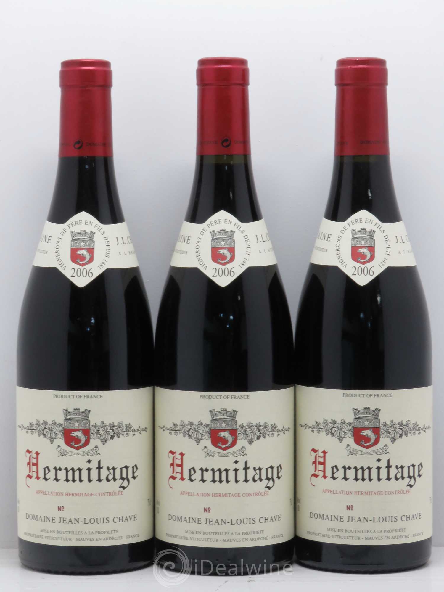 Hermitage Jean-Louis Chave 2006 - Lot de 3 bouteilles - 0
