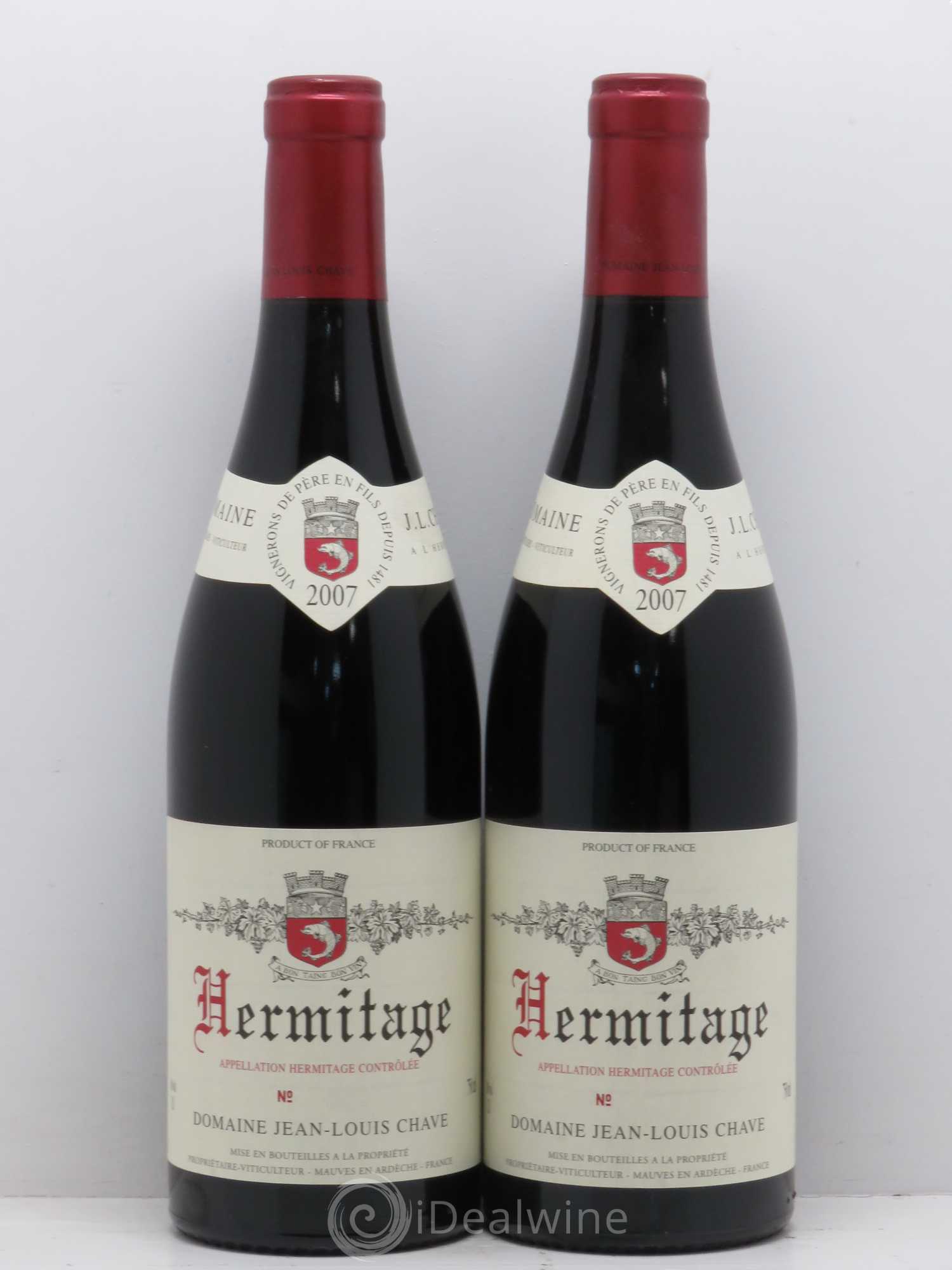 Hermitage Jean-Louis Chave 2007 - Lot de 2 bouteilles - 0