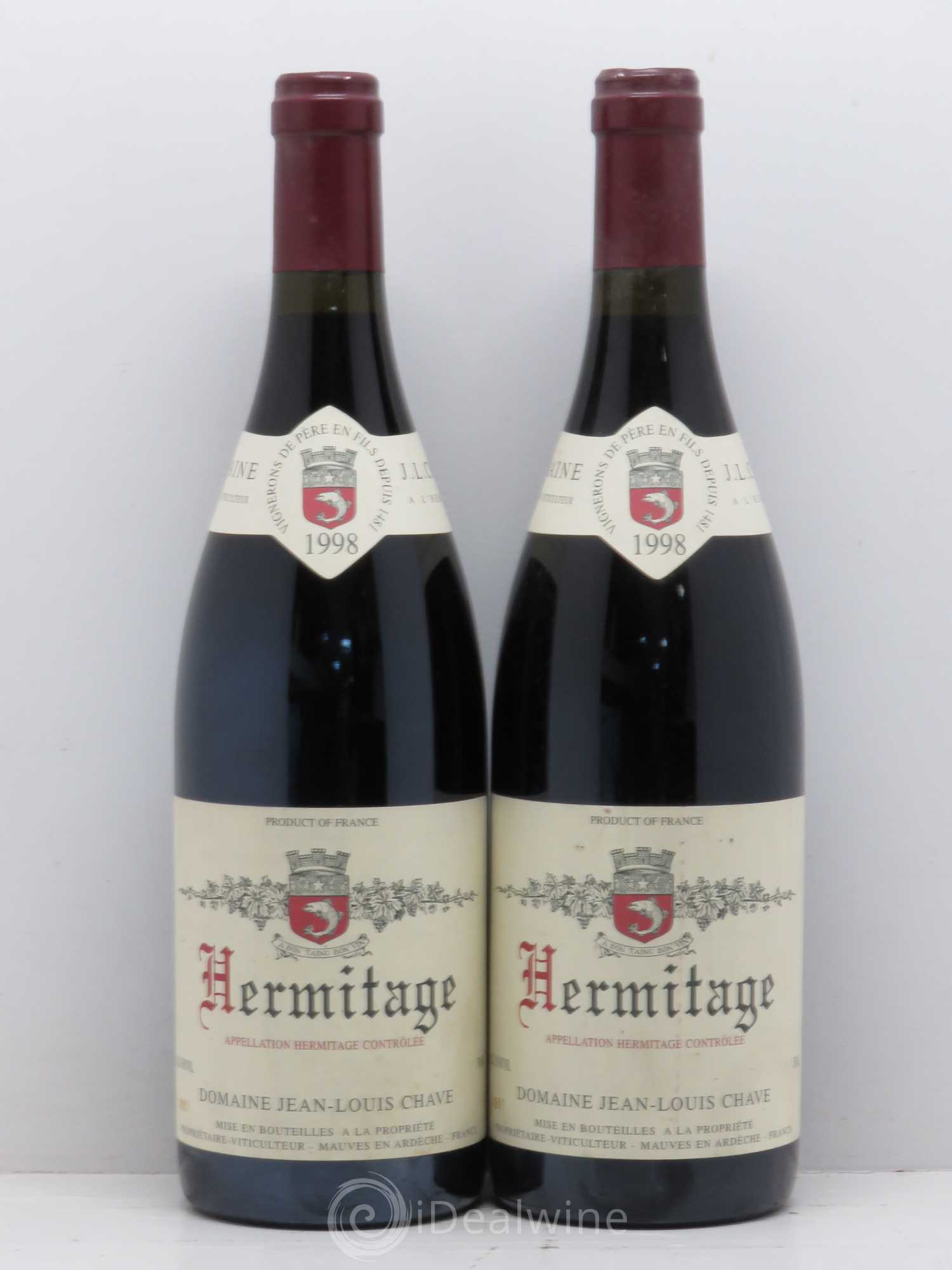 Hermitage Jean-Louis Chave 1998 - Lot de 2 bouteilles - 0