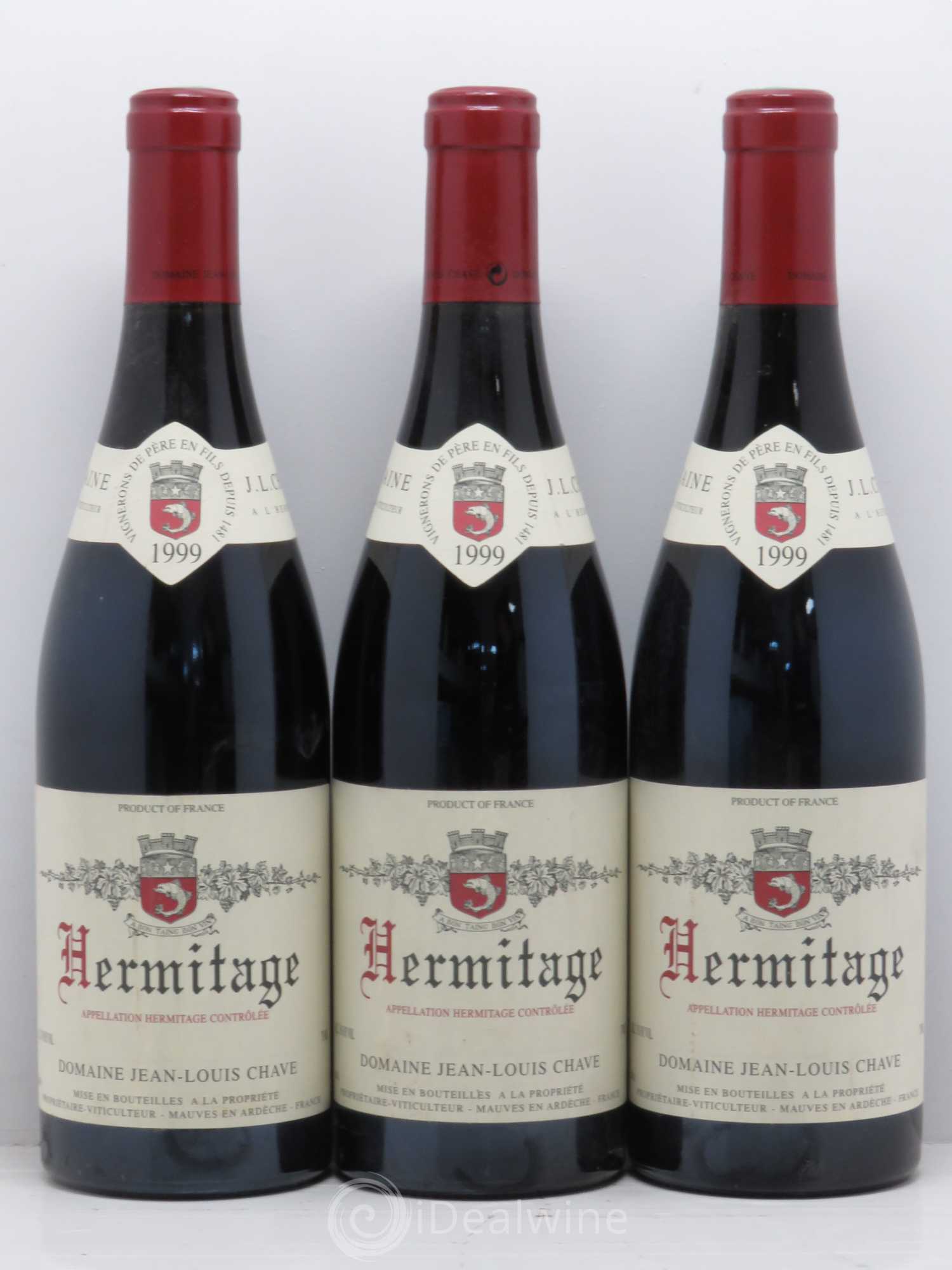 Hermitage Jean-Louis Chave 1999 - Lot de 3 bouteilles - 0
