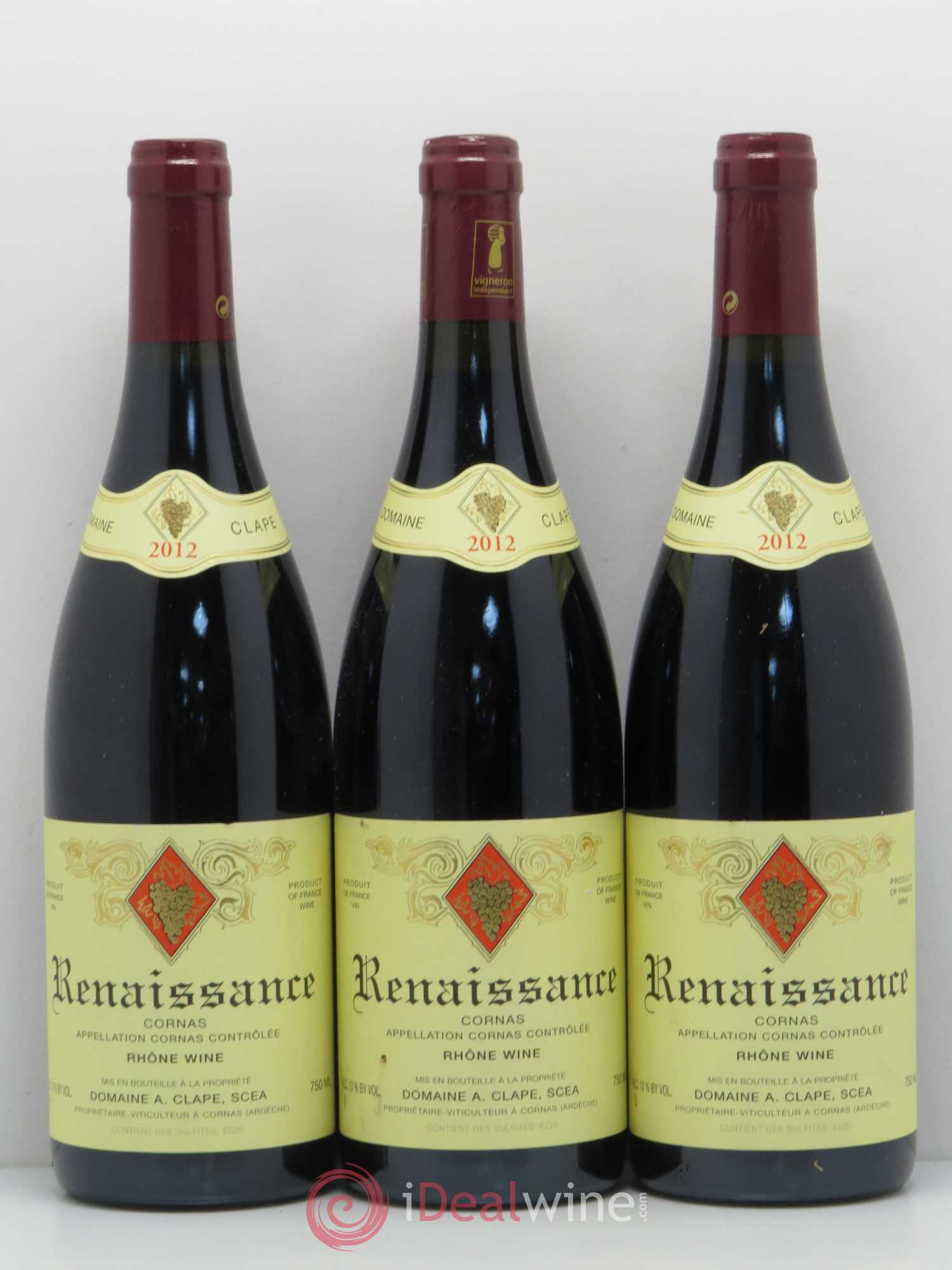 Cornas Renaissance Auguste Clape 2012 - Lot de 3 bouteilles - 0