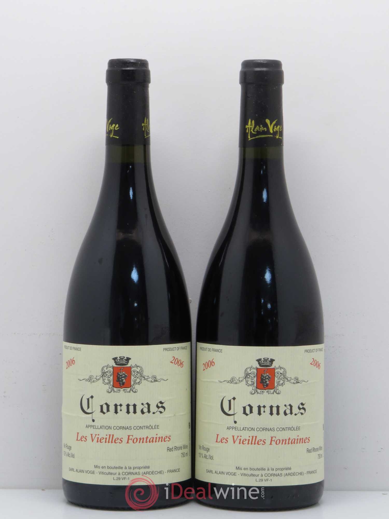 Cornas Les Vieilles Fontaines Alain Voge (Domaine) 2006 - Lot de 2 bouteilles - 0