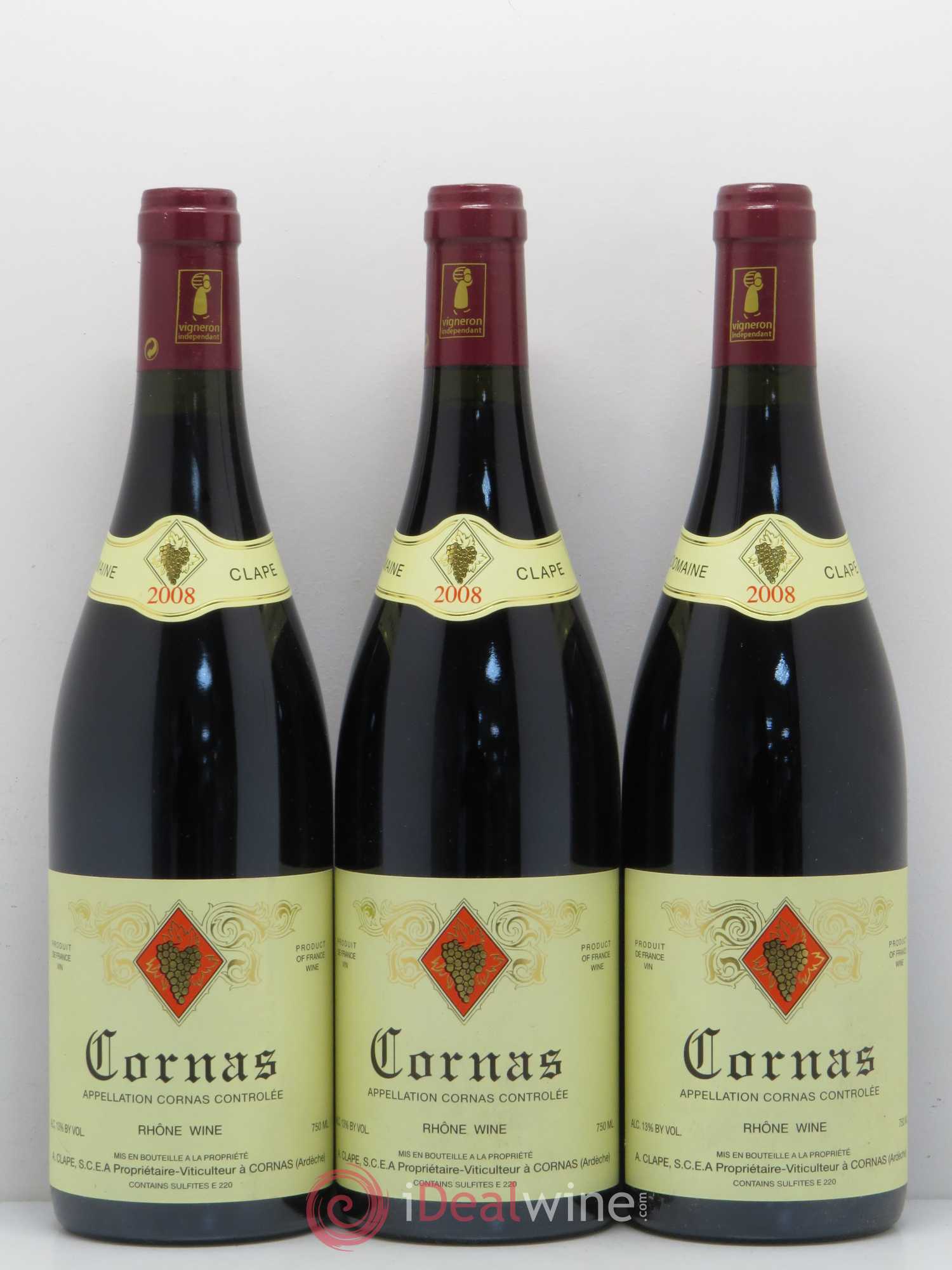 Cornas Auguste Clape 2008 - Lot de 3 bouteilles - 0