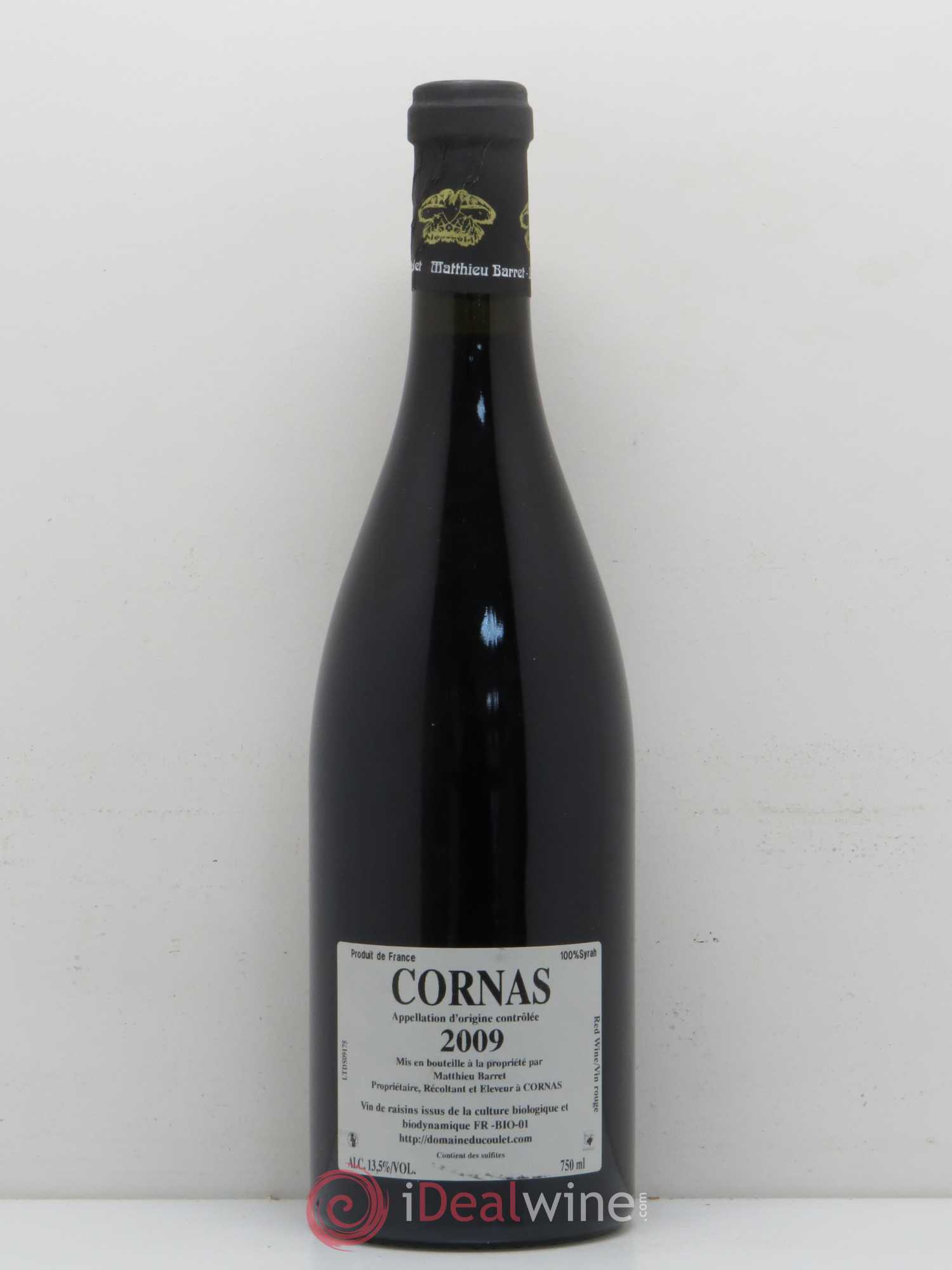 Cornas Les Terrasses du Serre Domaine du Coulet - Matthieu Barret 2009 - Lot de 1 bouteille - 1