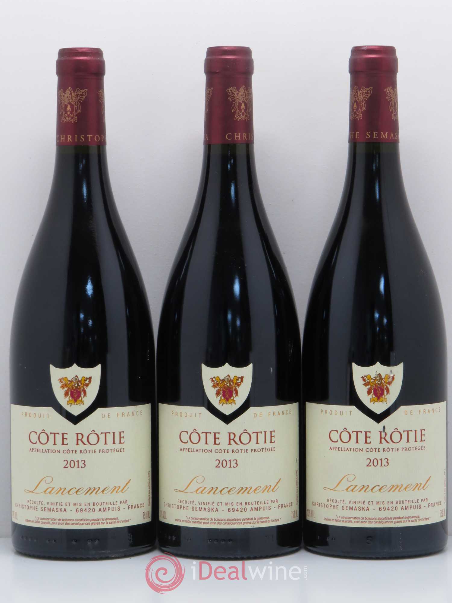 Côte-Rôtie Lancement Christophe Semaska 2013 - Posten von 3 Flaschen - 0
