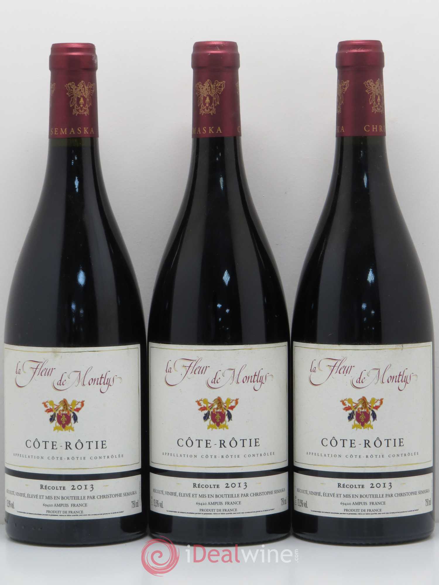 Côte-Rôtie Fleur de Montlys Christophe Semaska Château de Montlys 2013 - Posten von 6 Flaschen - 2