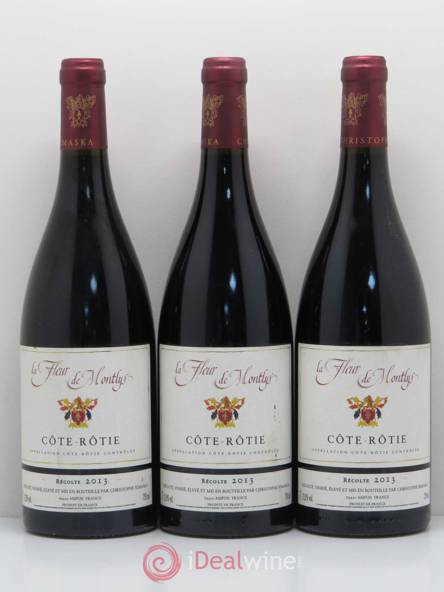 Côte-Rôtie Fleur de Montlys Christophe Semaska Château de Montlys 2013 - Posten von 6 Flaschen - 2