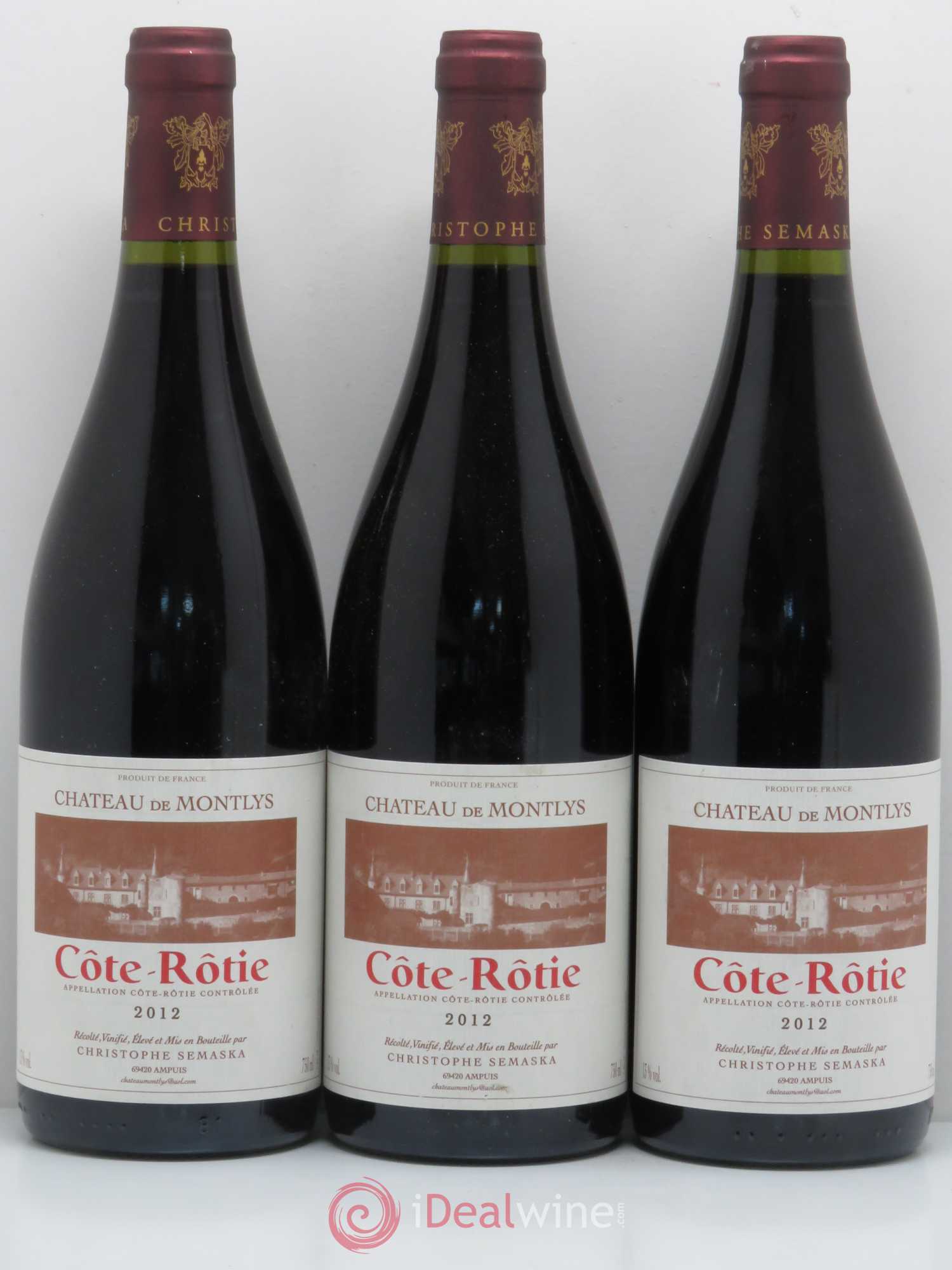 Côte-Rôtie Christophe Semaska Château de Montlys 2012 - Lot de 3 bouteilles - 0