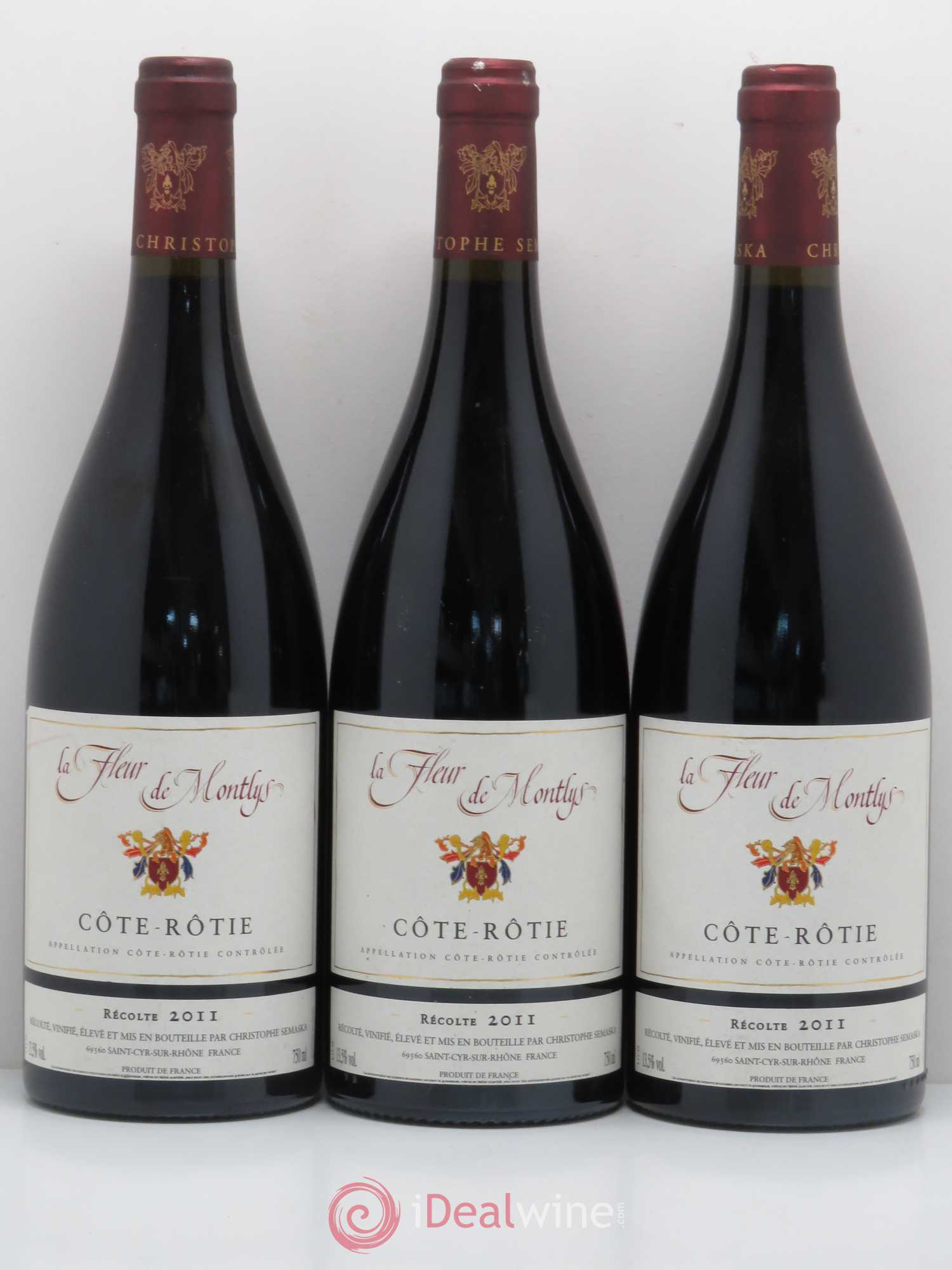 Côte-Rôtie Fleur de Montlys Christophe Semaska Château de Montlys 2011 - Posten von 3 Flaschen - 0