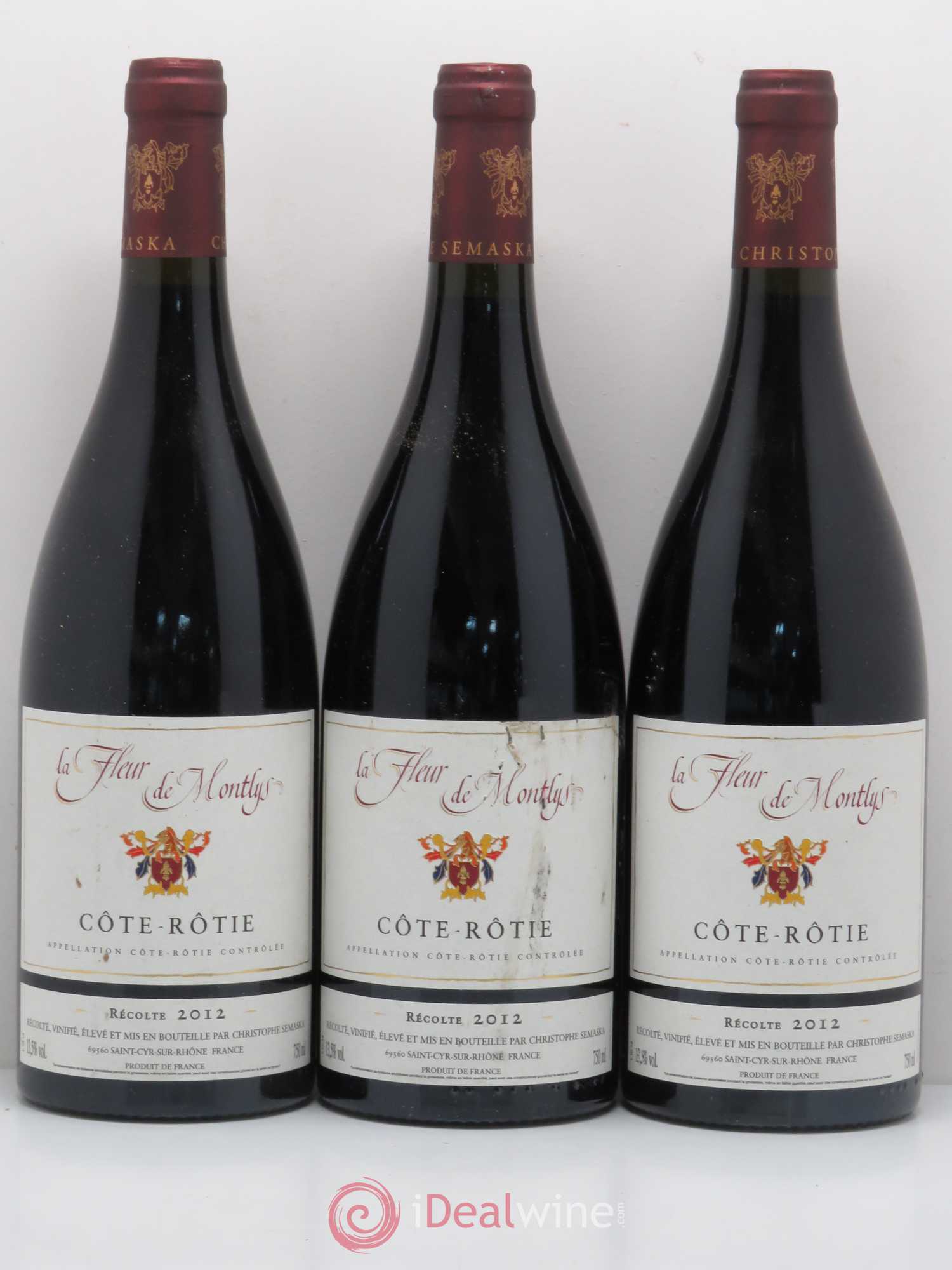 Côte-Rôtie Fleur de Montlys Christophe Semaska Château de Montlys 2012 - Posten von 3 Flaschen - 0