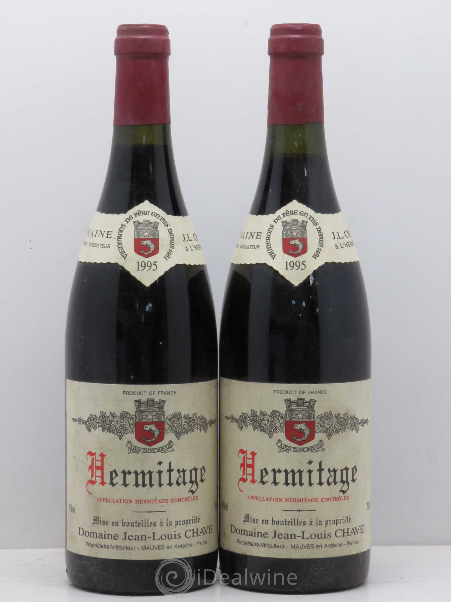Hermitage Jean-Louis Chave 1995 - Lot de 2 bouteilles - 0