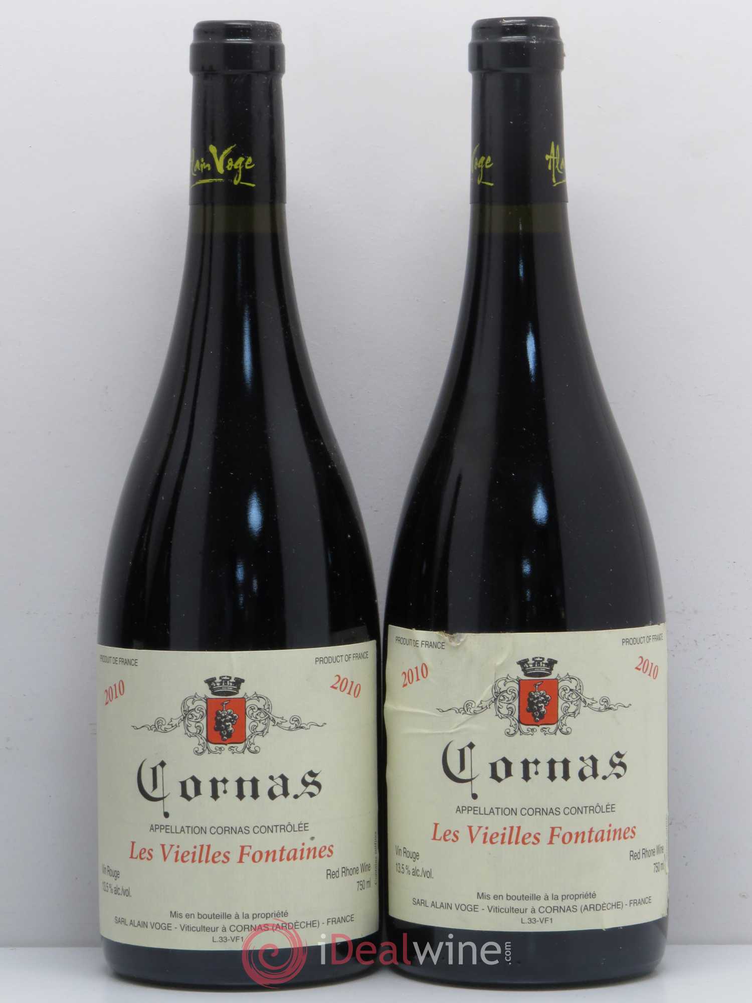 Cornas Les Vieilles Fontaines Alain Voge (Domaine) 2010 - Lot de 4 bouteilles - 1