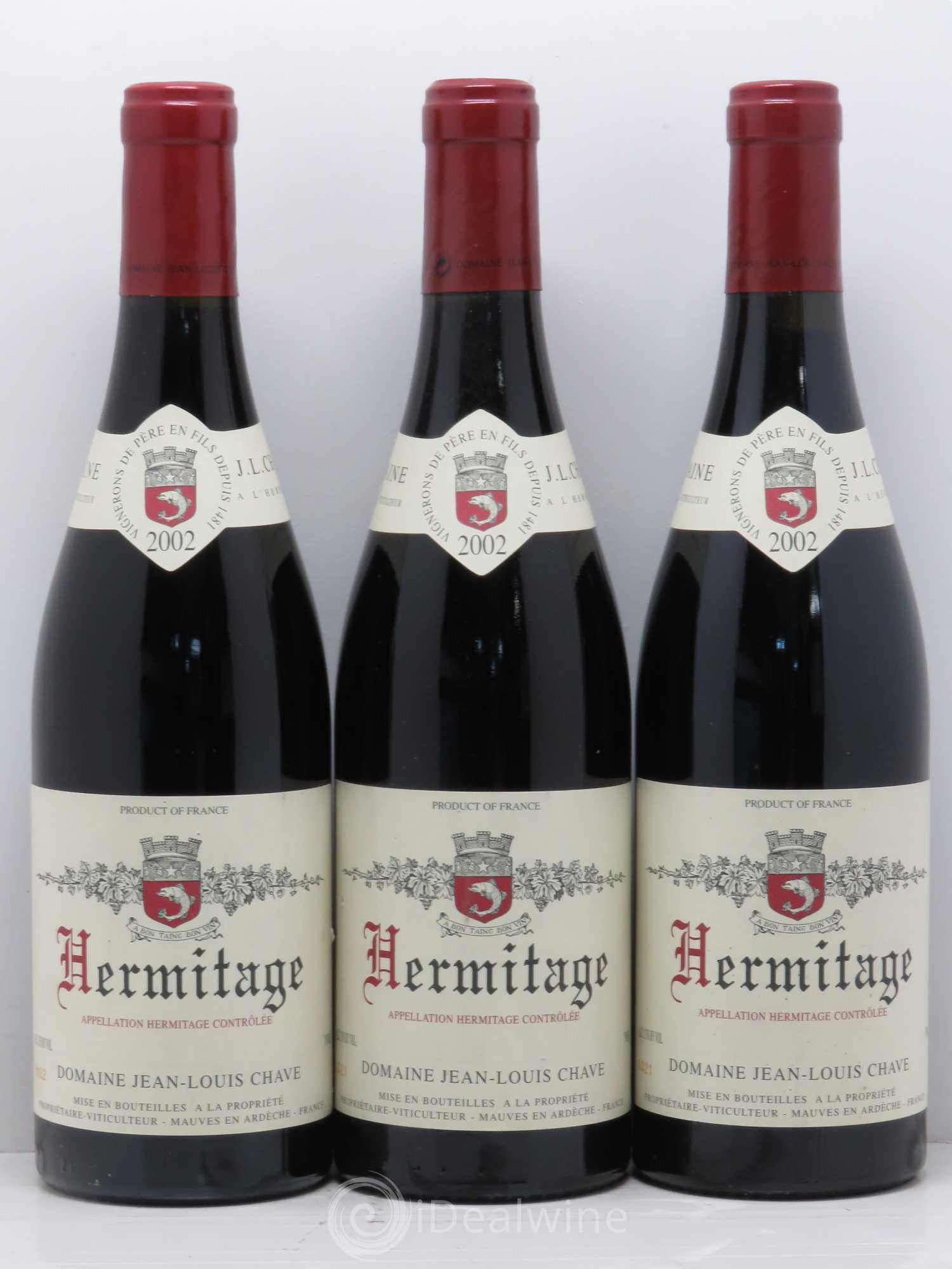 Hermitage Jean-Louis Chave 2002 - Lot de 3 bouteilles - 0