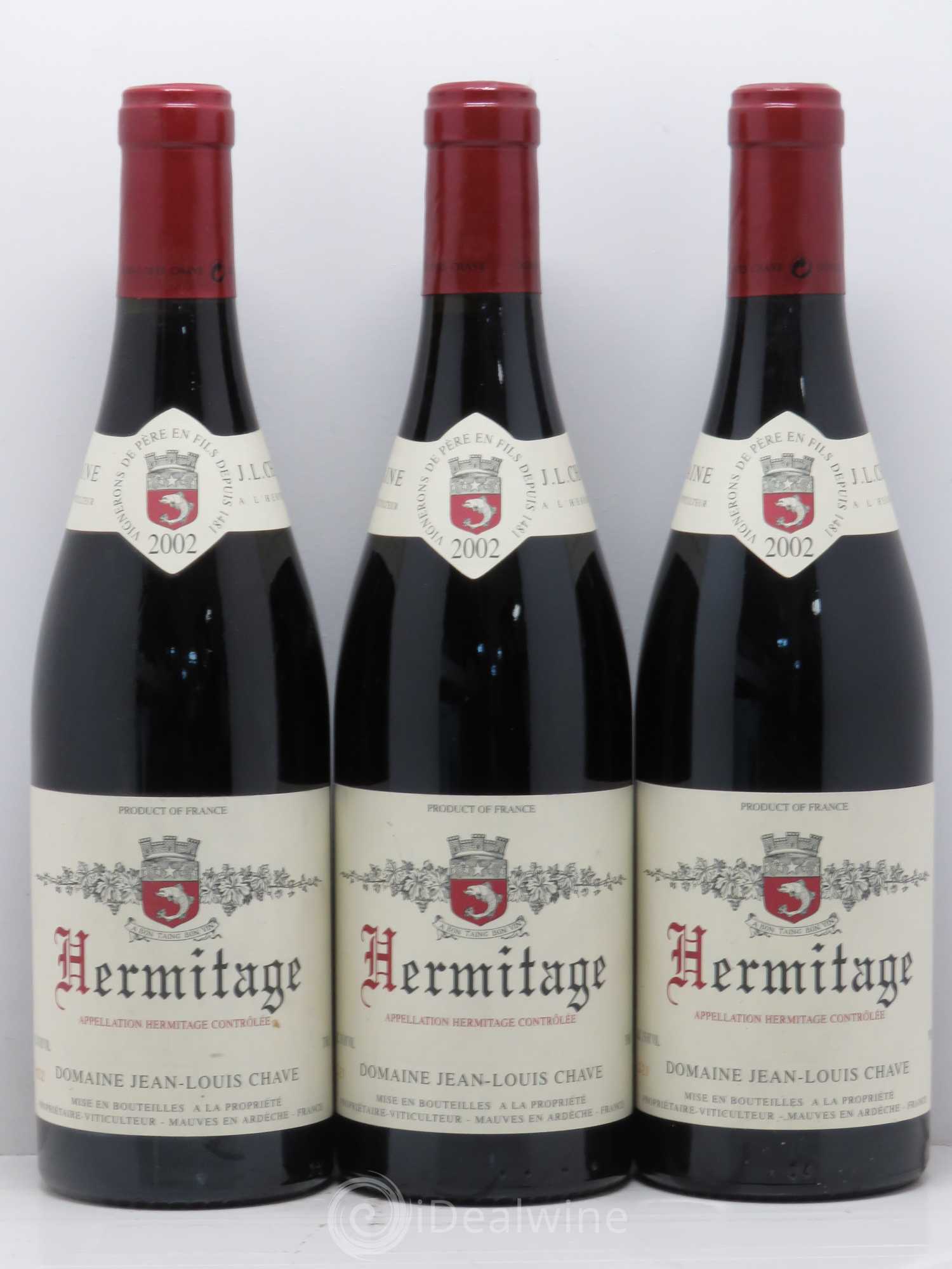 Hermitage Jean-Louis Chave 2002 - Lot de 3 bouteilles - 0