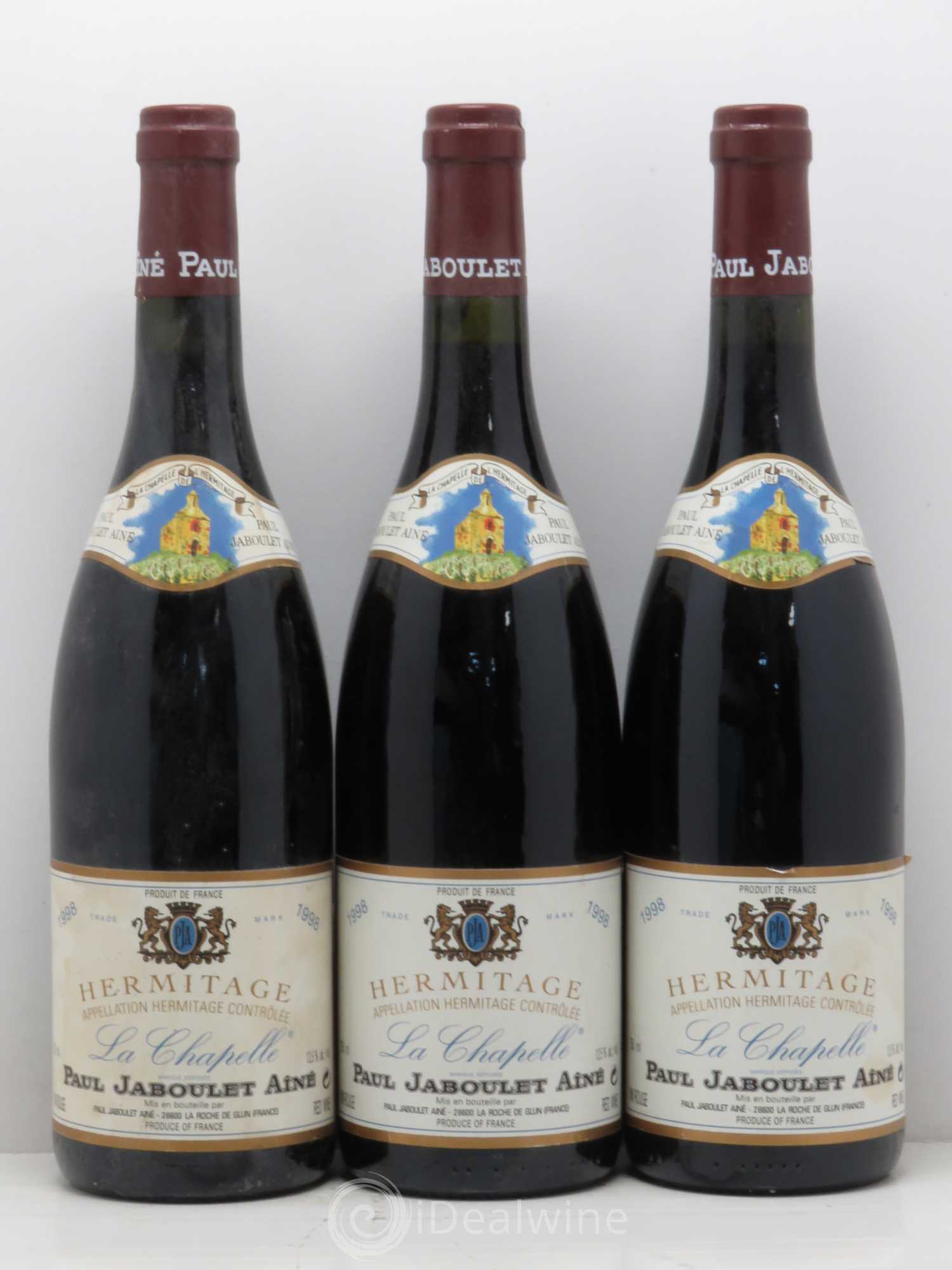 Hermitage La Chapelle Paul Jaboulet Ainé 1998 - Lot de 3 bouteilles - 0