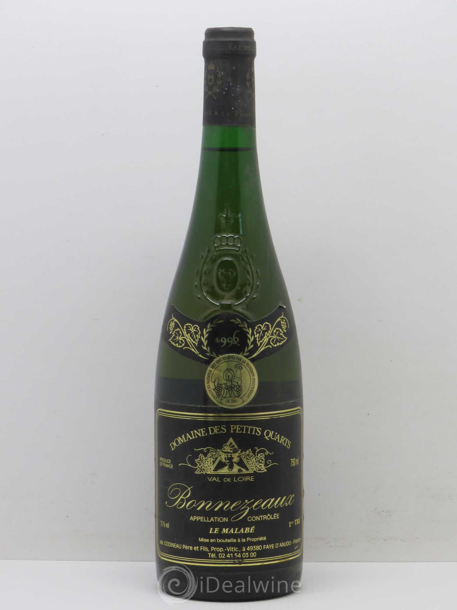 Bonnezeaux Le Malabé Domaine des Petits Quarts 1996 - Posten von 1 Flasche - 0