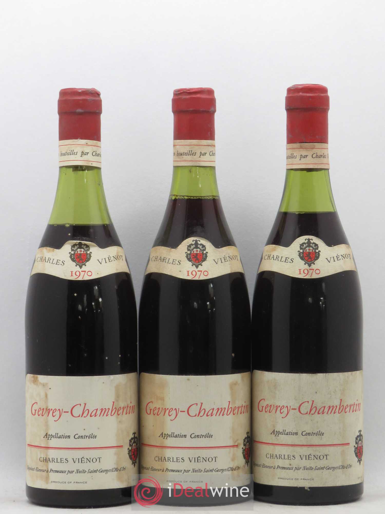 Gevrey-Chambertin Charles Vienot 1970 - Lot de 3 bouteilles - 0