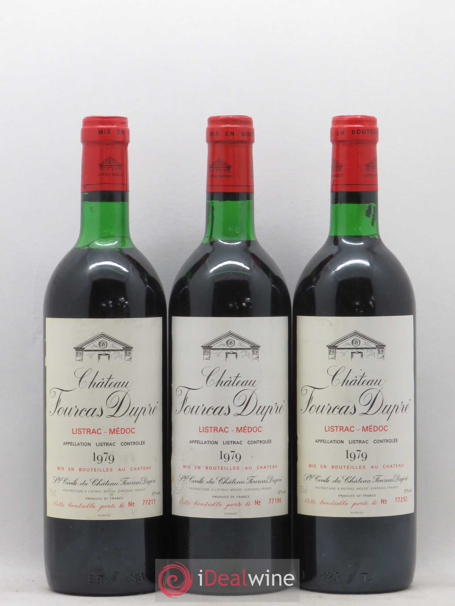 Château Fourcas Dupré 1979 - Lot de 3 bouteilles - 0