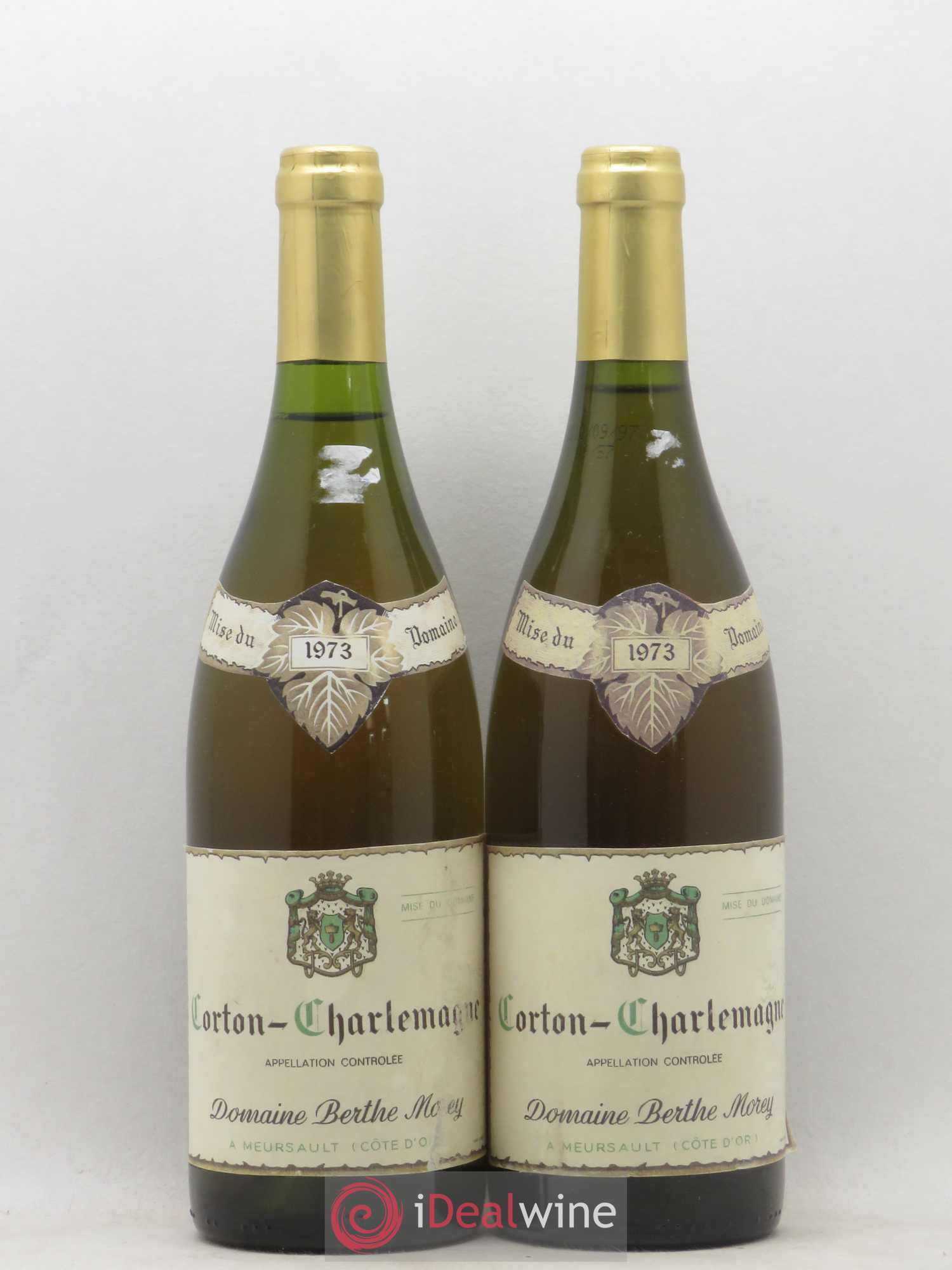 Corton-Charlemagne Grand Cru Domaine Berthe Morey 1973 - Lotto di 2 bottiglie - 0