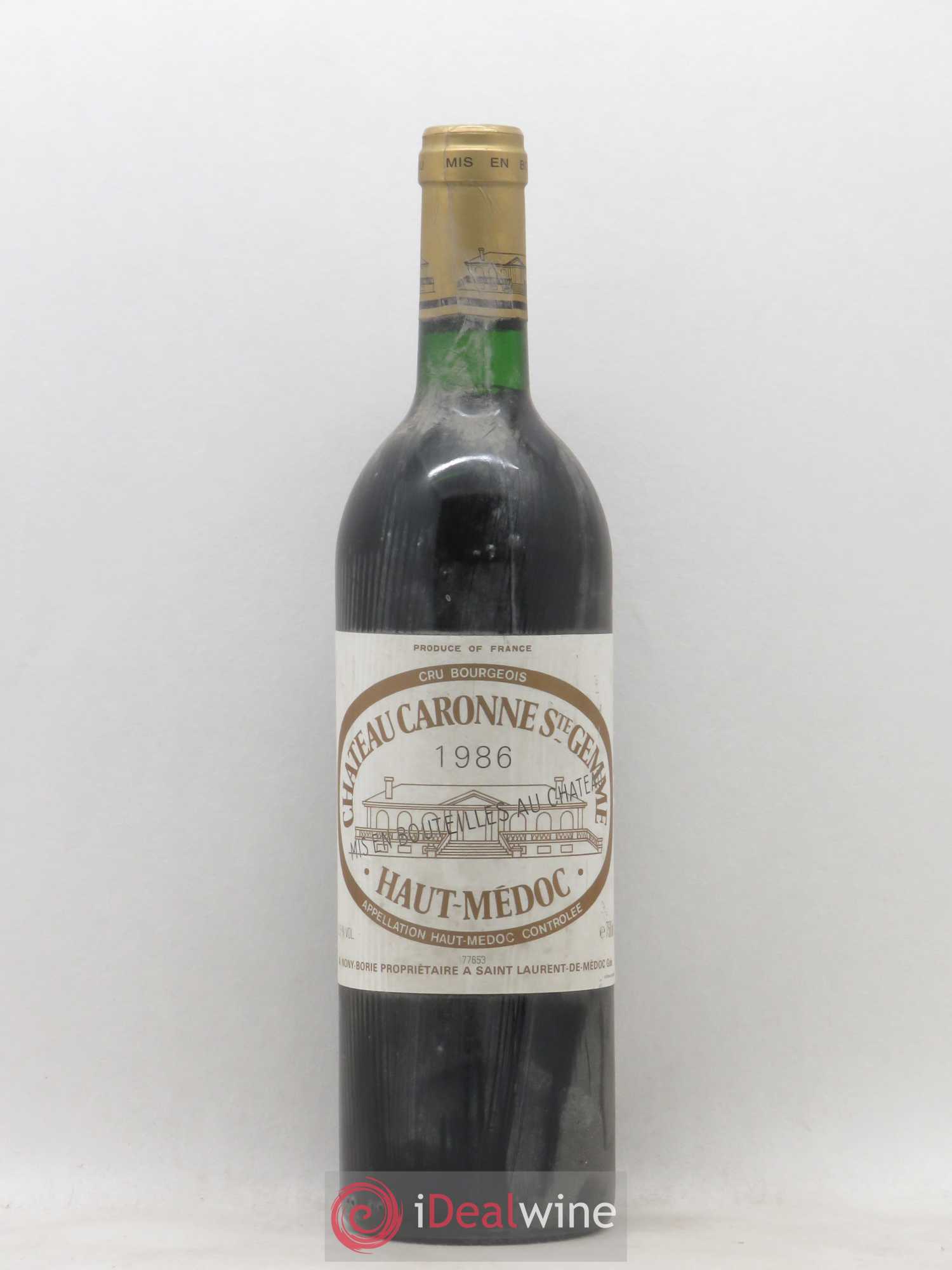 Château Caronne Sainte-Gemme Cru Bourgeois 1986 - Lot de 1 bouteille - 0