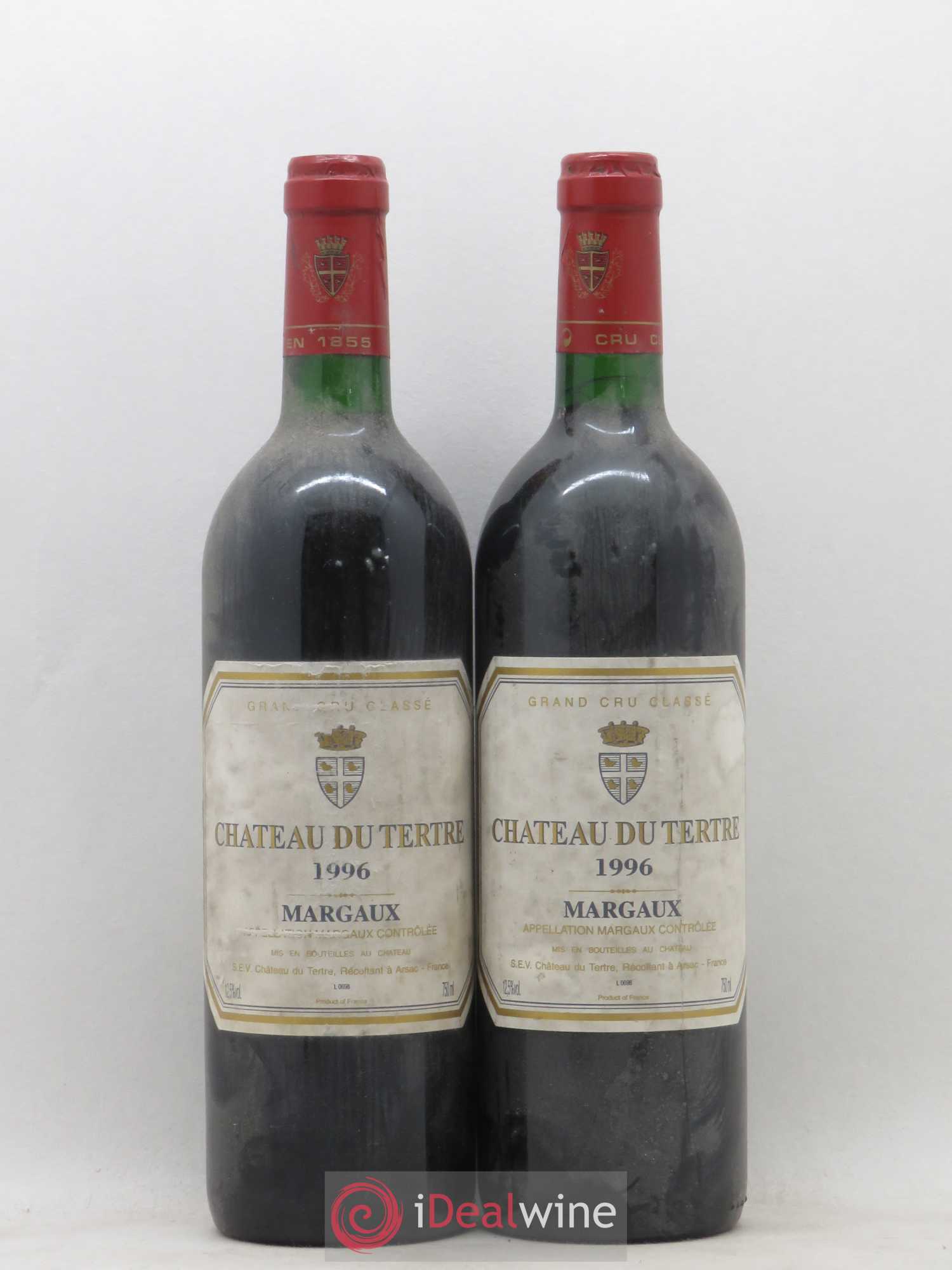 Château du Tertre 5ème Grand Cru Classé 1996 - Lot de 2 bouteilles - 0
