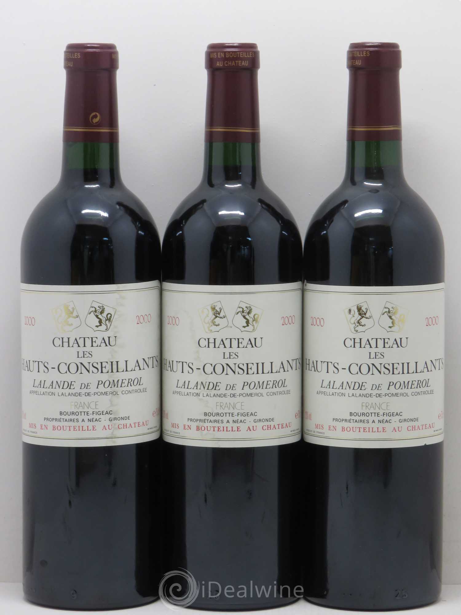 Bordeaux Les Hauts Conseillants - Lalande de Pomerol 2000 - Posten von 6 Flaschen - 2