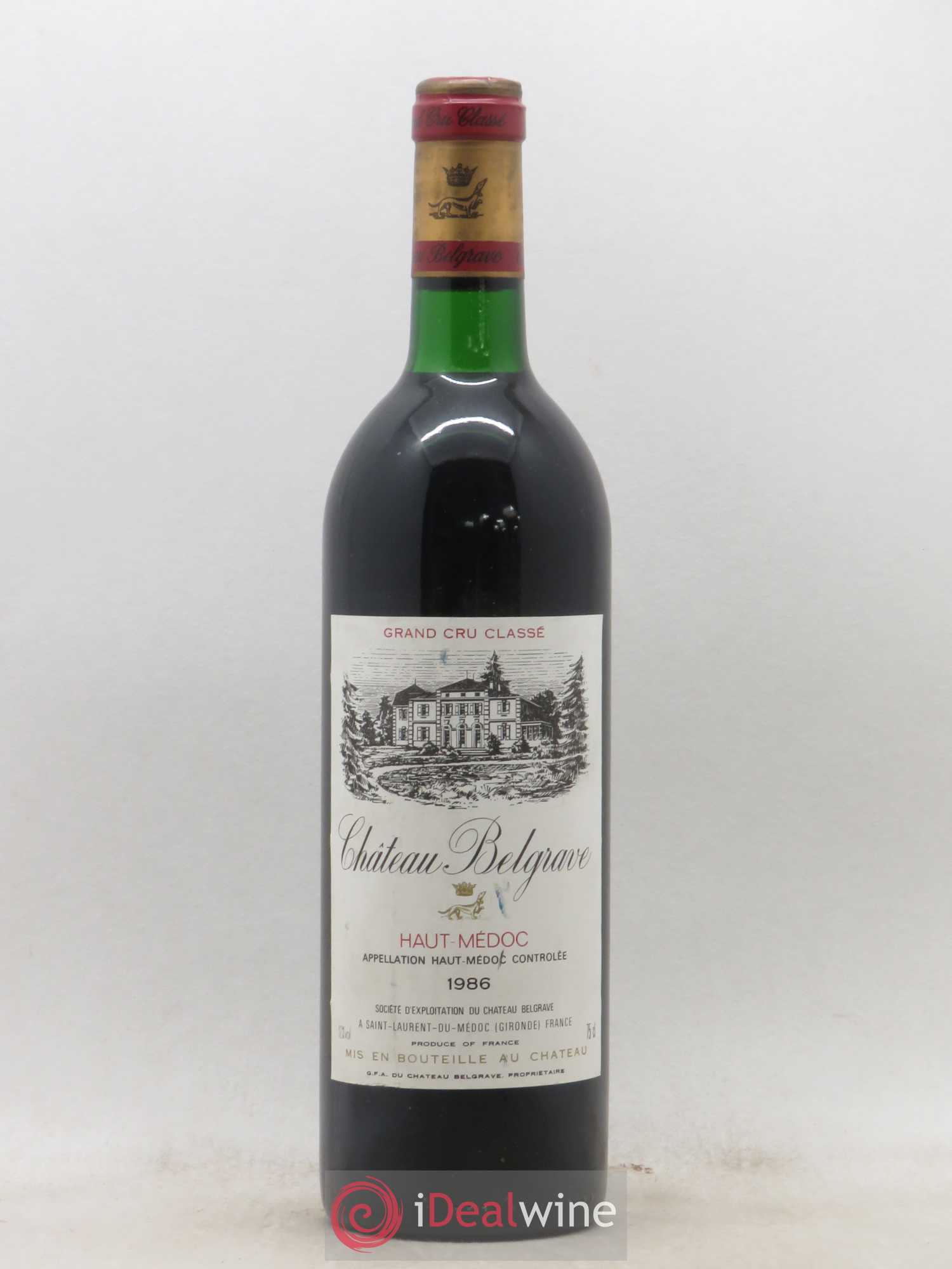 Château Belgrave 5ème Grand Cru Classé 1986 - Lot de 1 bouteille - 0