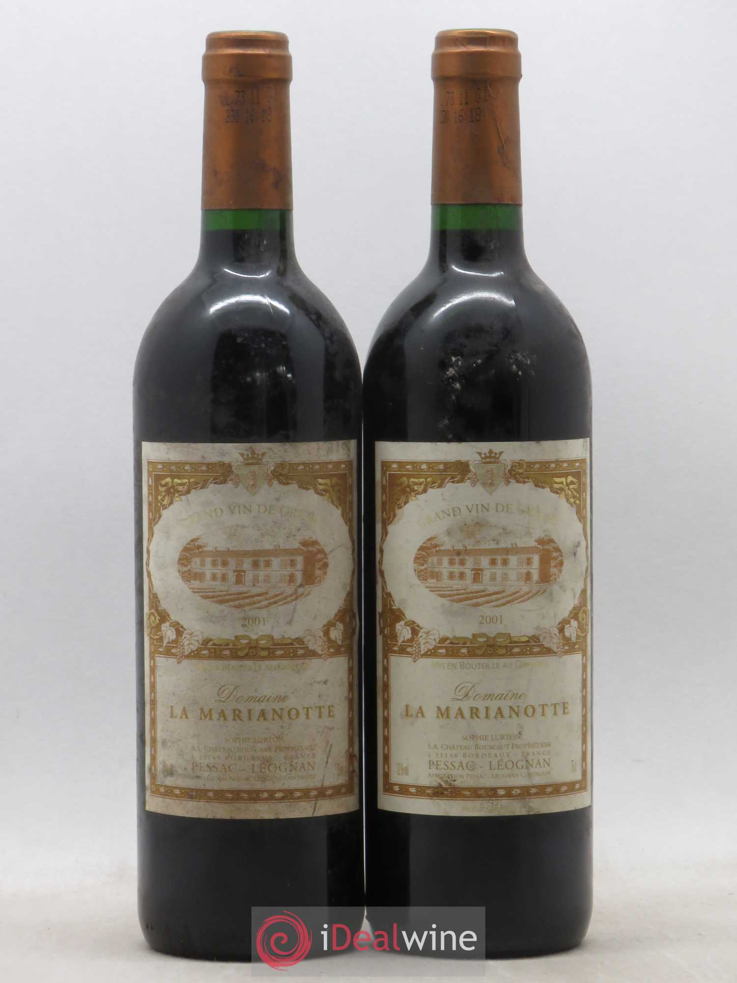 Pessac-Léognan Domaine La Marianotte 2001 - Posten von 2 Flaschen - 0