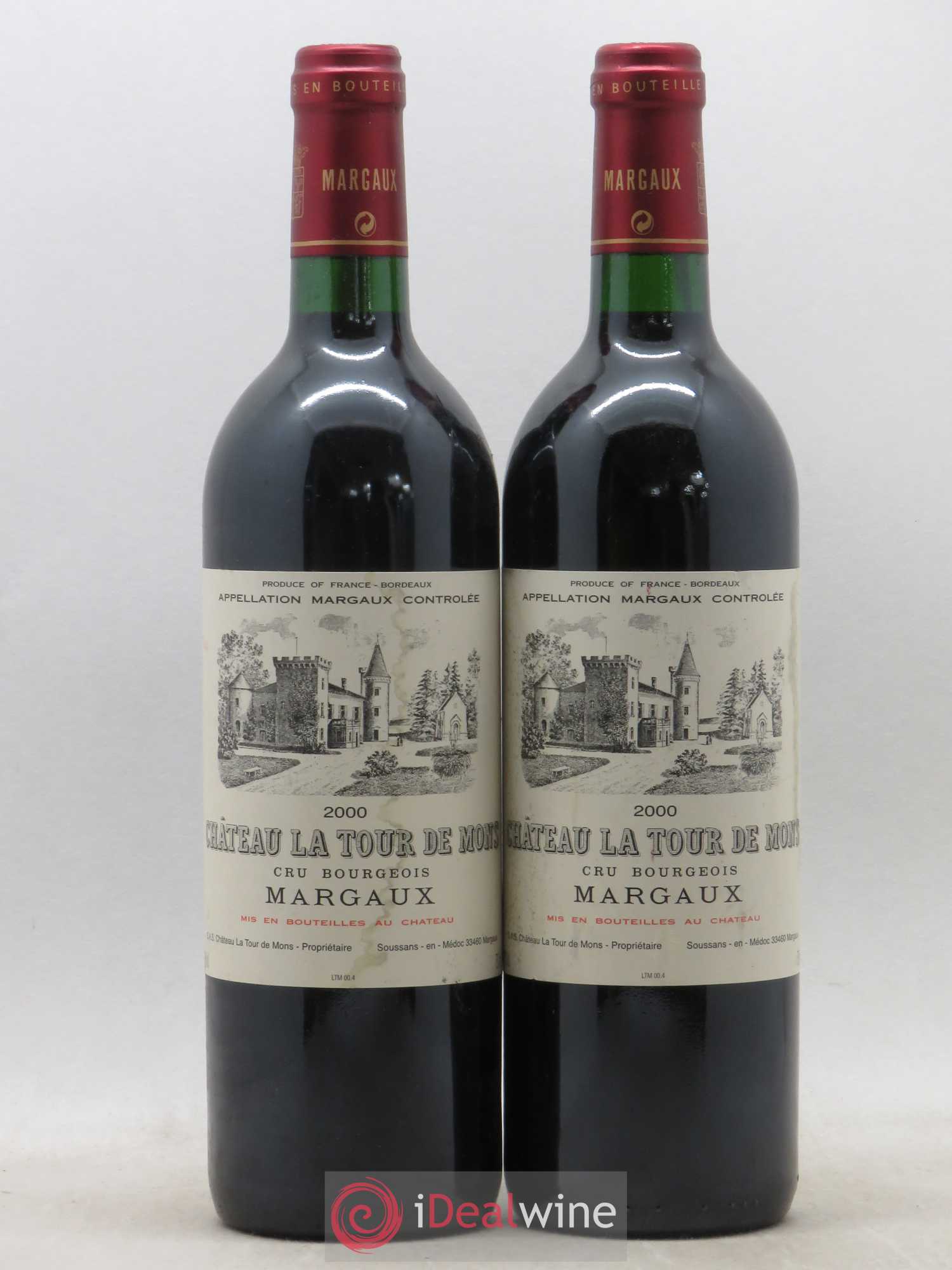 Château la Tour de Mons Cru Bourgeois 2000 - Lot de 2 bouteilles - 0