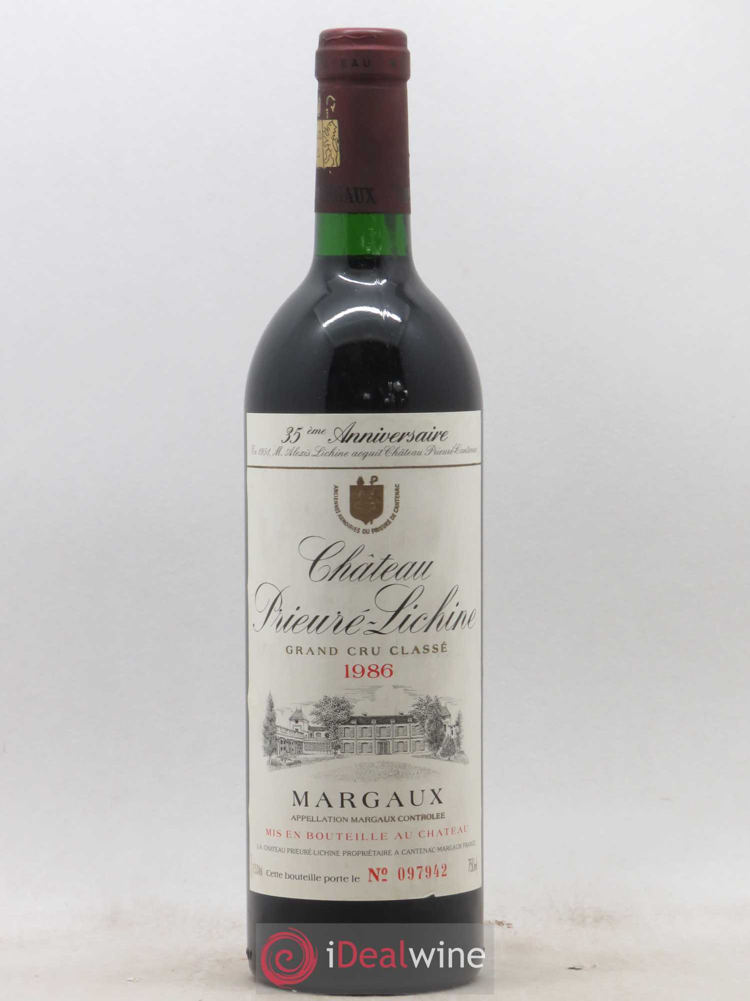 Château Prieuré Lichine 4ème Grand Cru Classé 1986 - Lot de 1 bouteille - 0