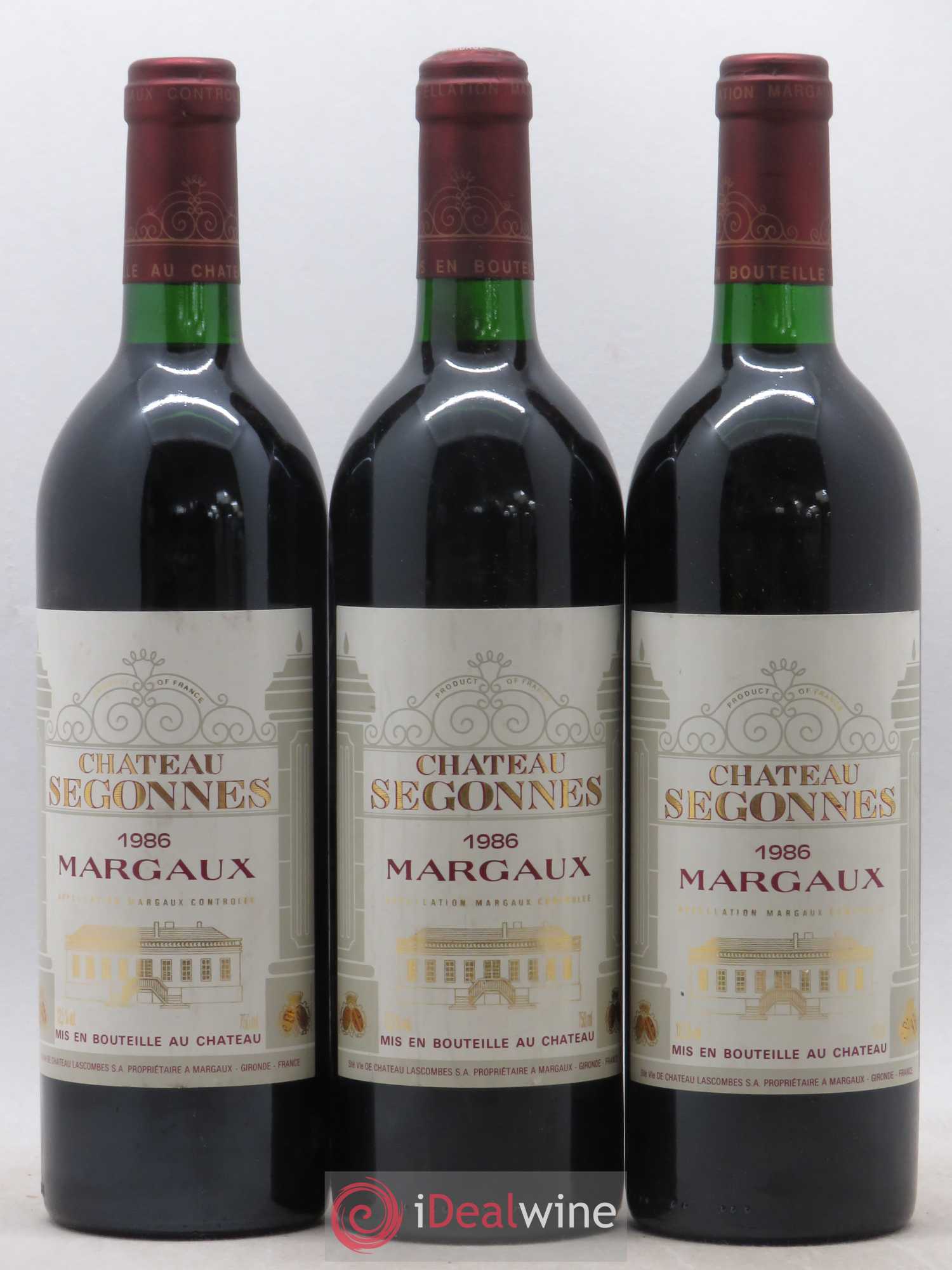 Château Segonnes 1986 - Lot de 3 bouteilles - 0
