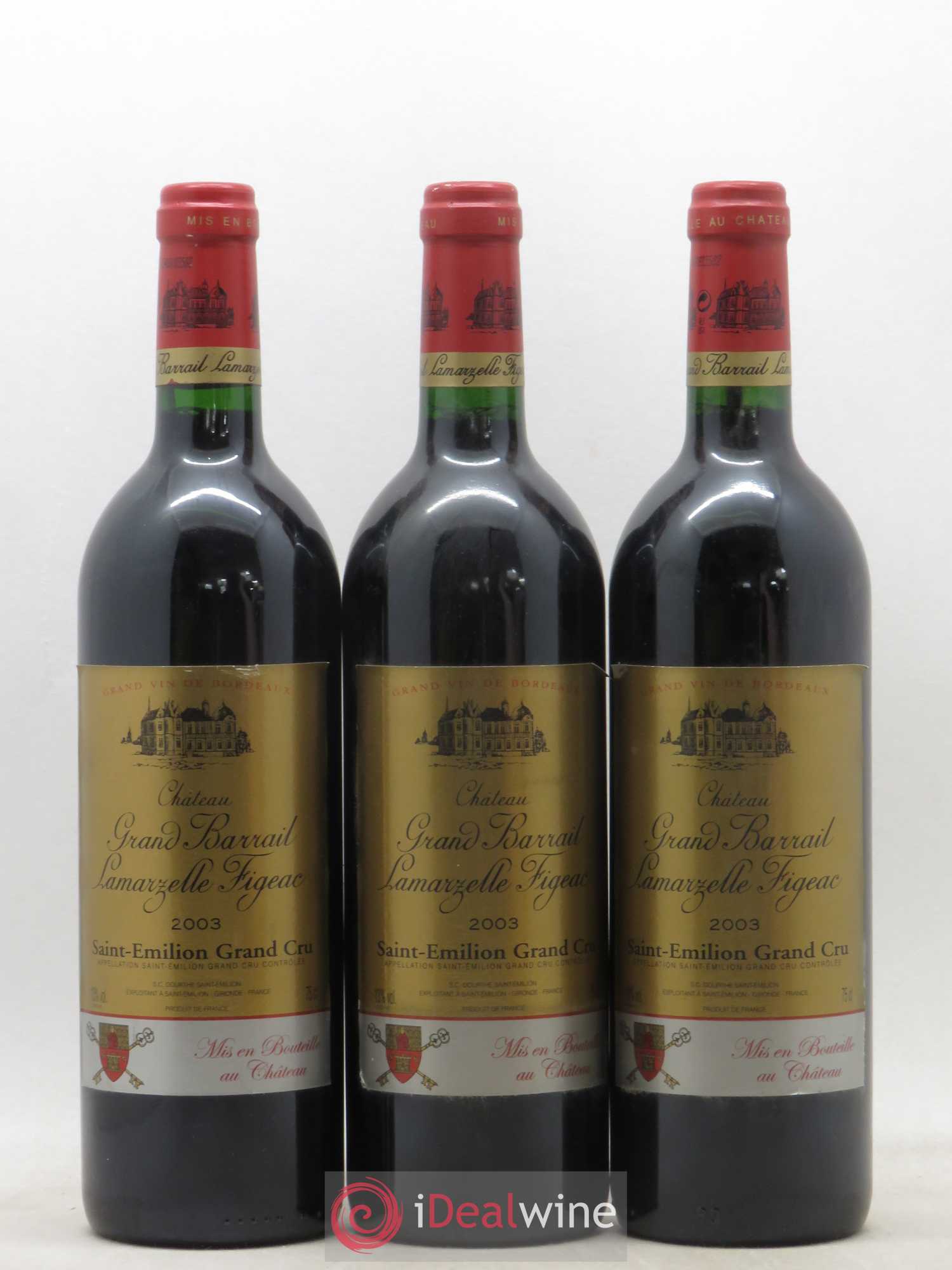 Château Grand Barrail Lamarzelle Figeac Grand Cru Classé 2003 - Lot de 12 bouteilles - 3