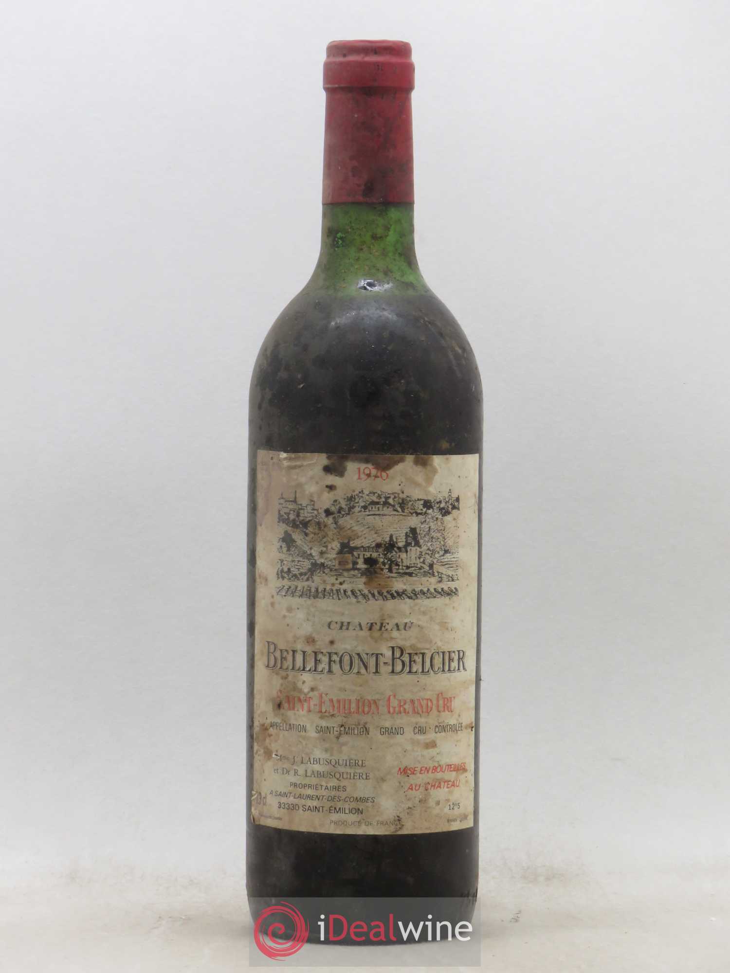Château Bellefont-Belcier Grand Cru Classé 1976 - Lot de 1 bouteille - 0