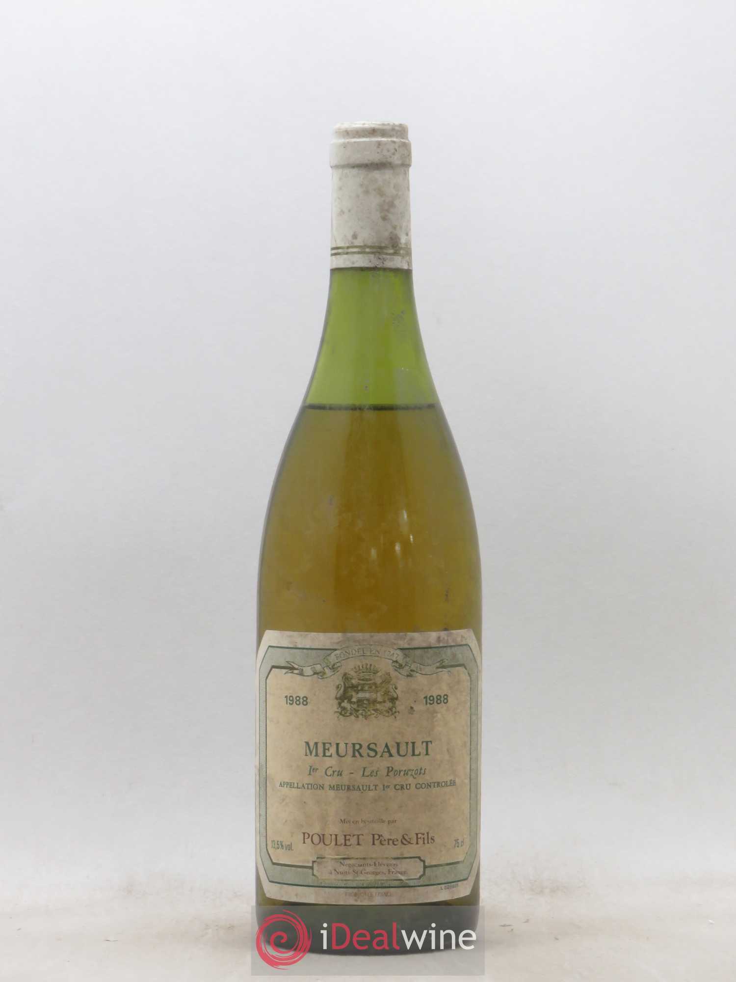 Meursault 1er Cru Les Poruzots Poulet Pere et Fils 1988 - Posten von 1 Flasche - 0